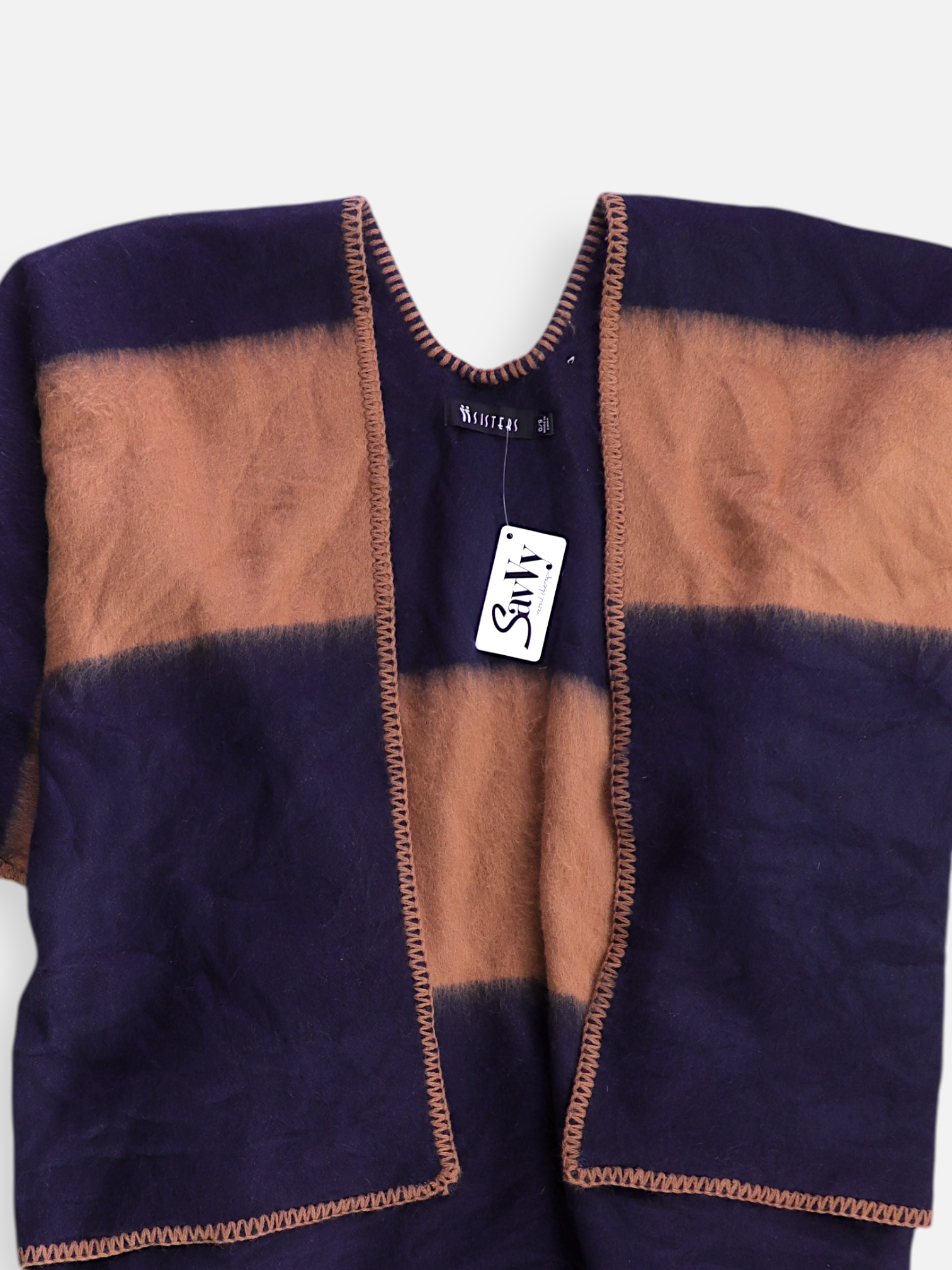 Poncho Color Block - Mujer - Small
