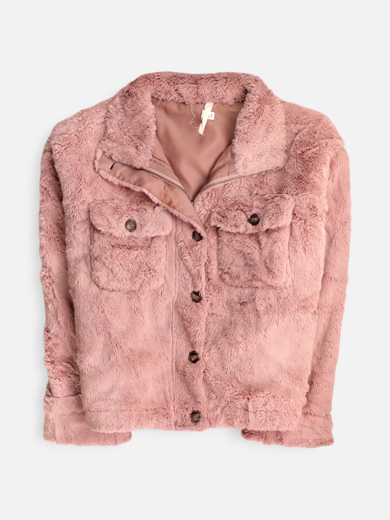 TIME THRU Chaqueta Casual Teddy - Mujer - Large