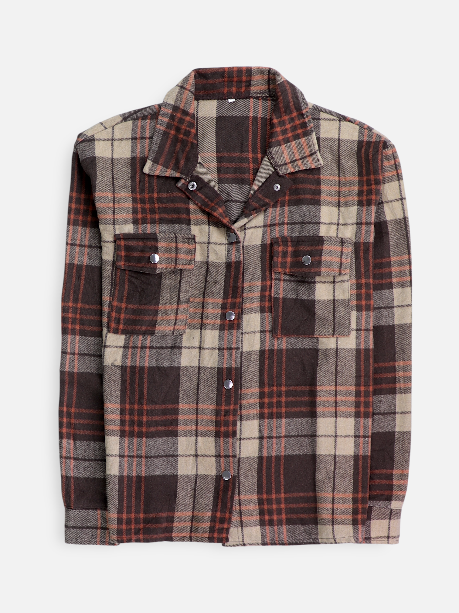 Chaqueta Sobrecamisa Color Block - Mujer - Large