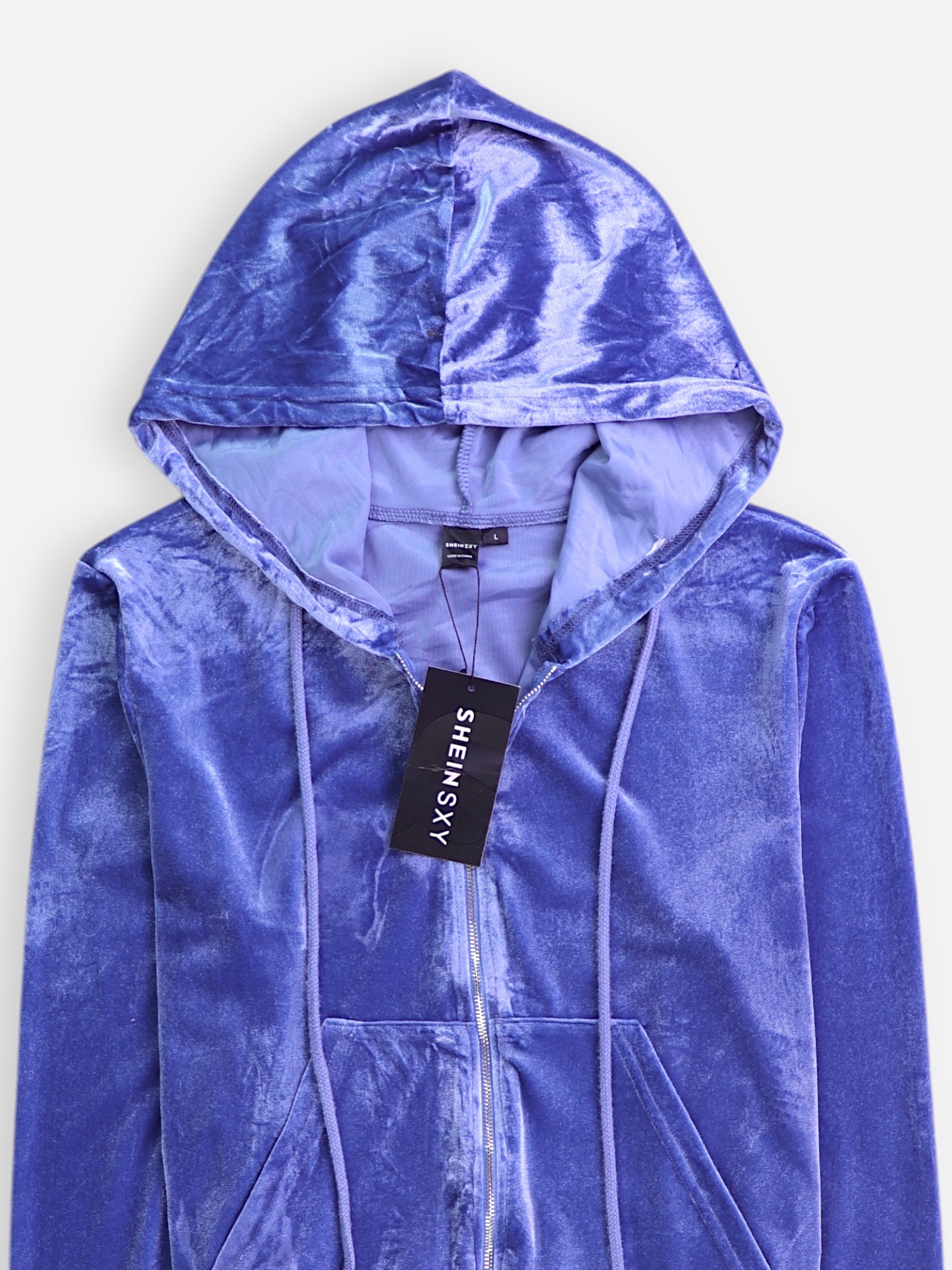 SHEIN Sudadera Hoodie Velvet - Mujer - Large