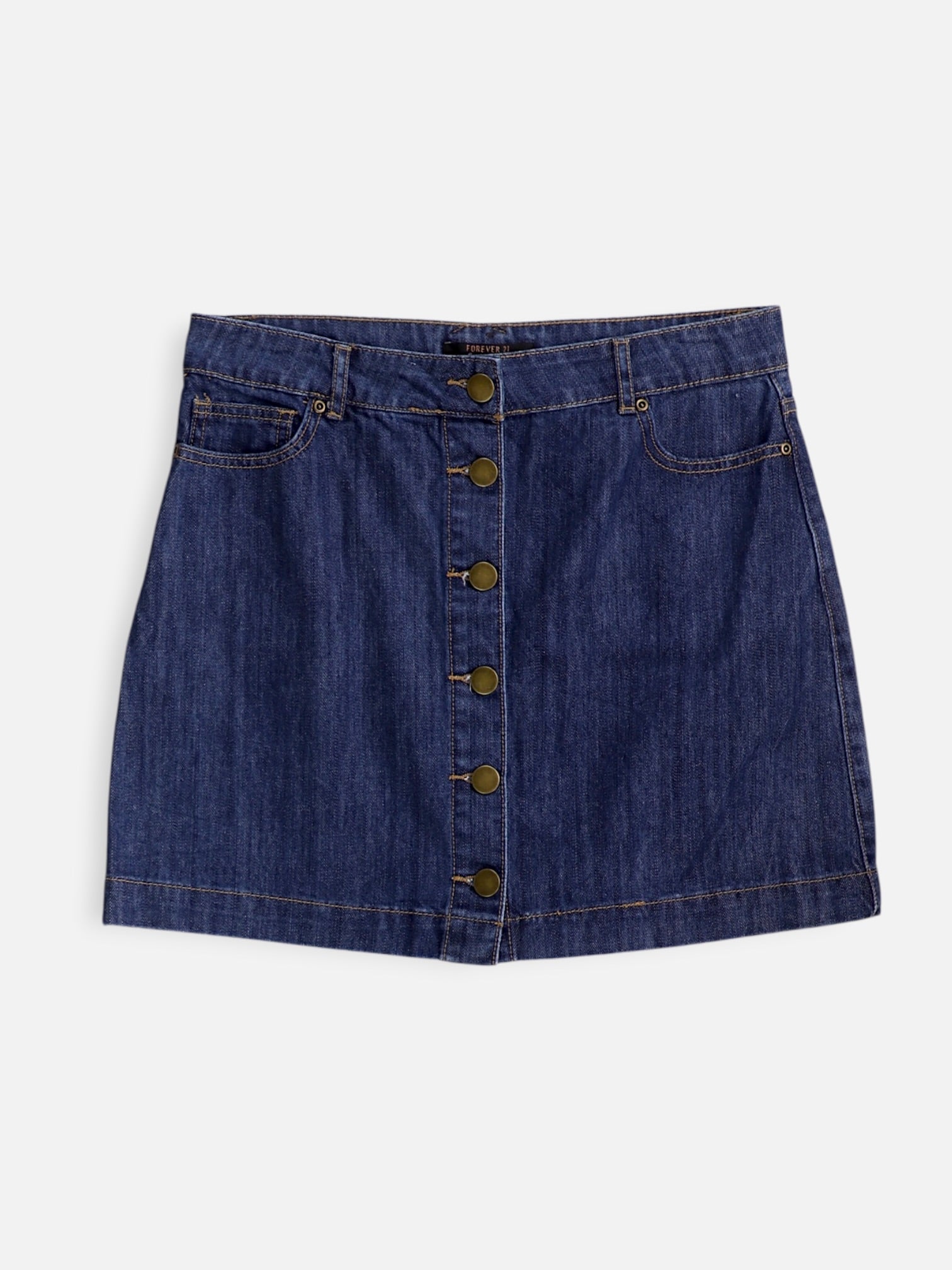 Forever 21 Falda Denim - Mujer - Large