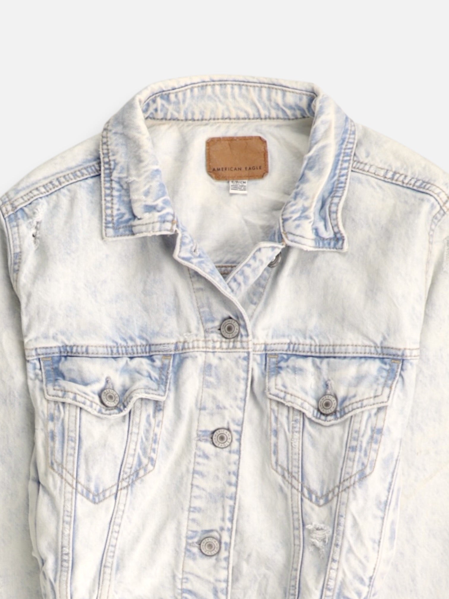 American Eagle Chaqueta Denim Crop Top - Mujer - Small
