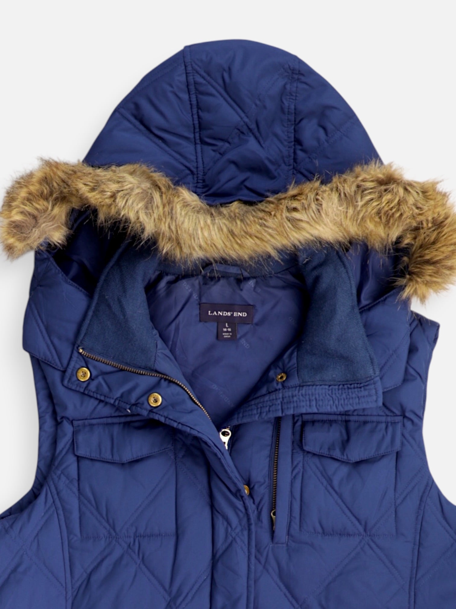 LANDS END Chaleco Impermeable - Mujer - Large