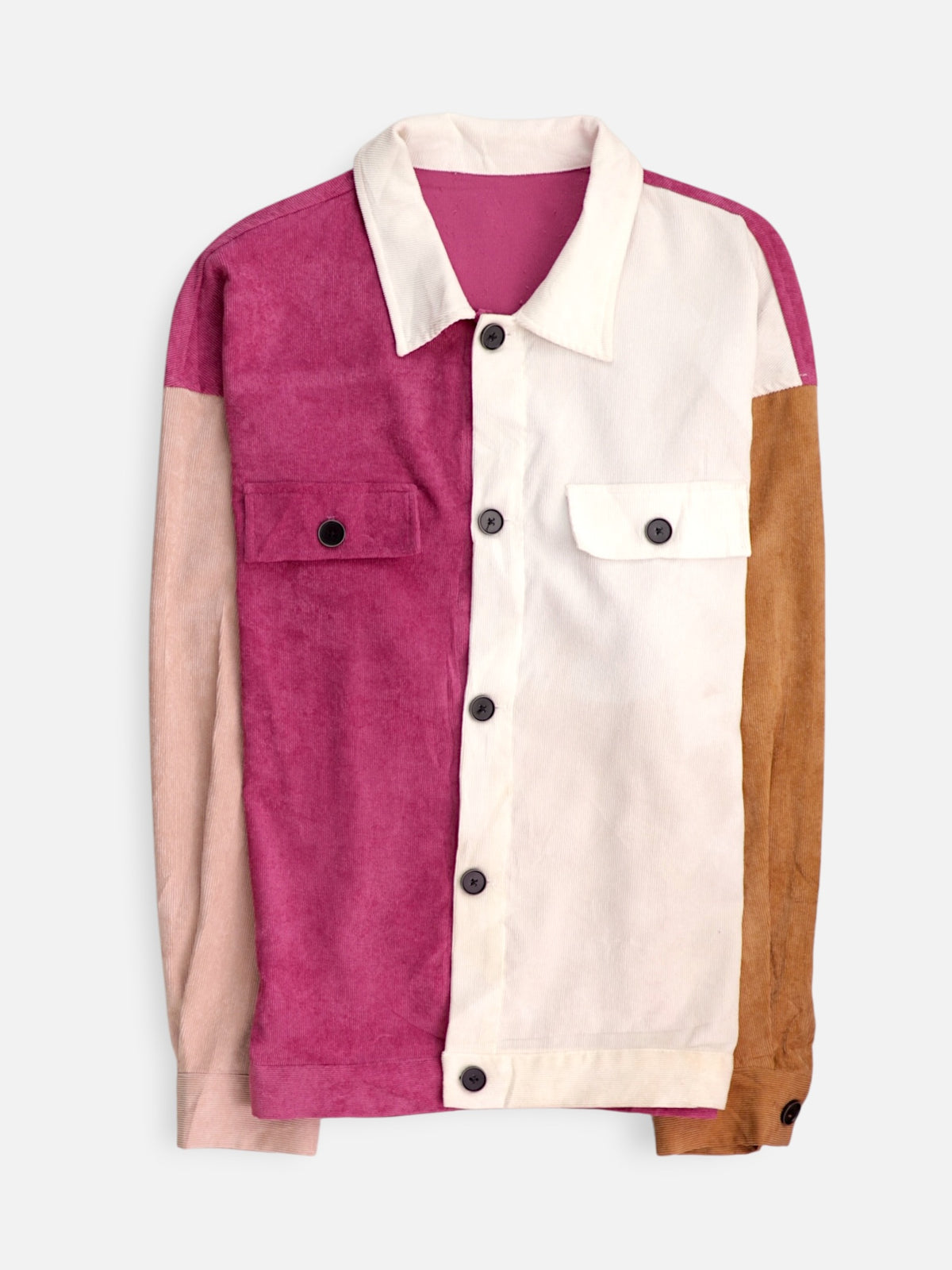 Chaqueta Sobrecamisa Color Block - Mujer - N/A