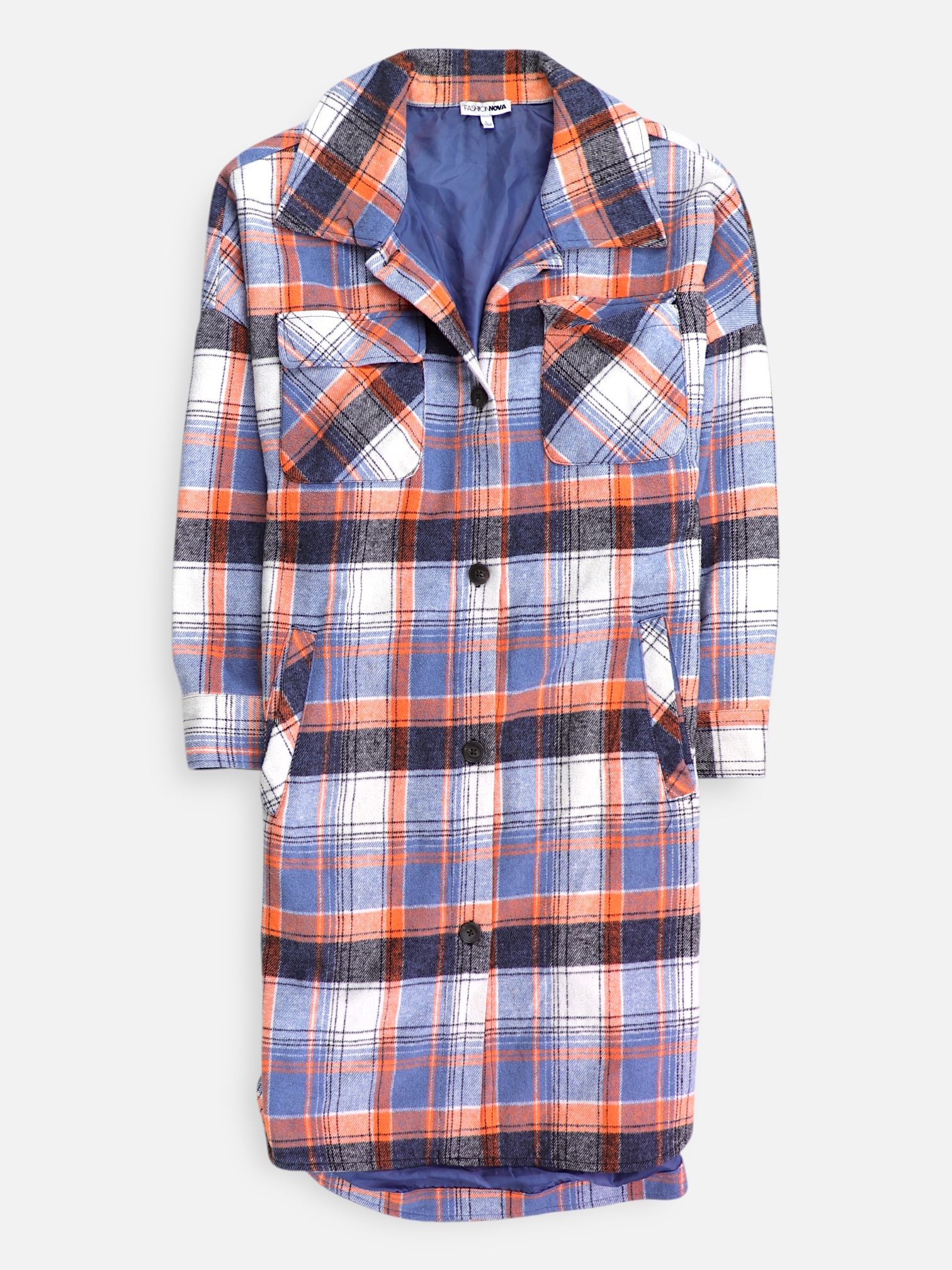 Fashionnova Chaqueta Sobrecamisa Plaid Types - Mujer - Large