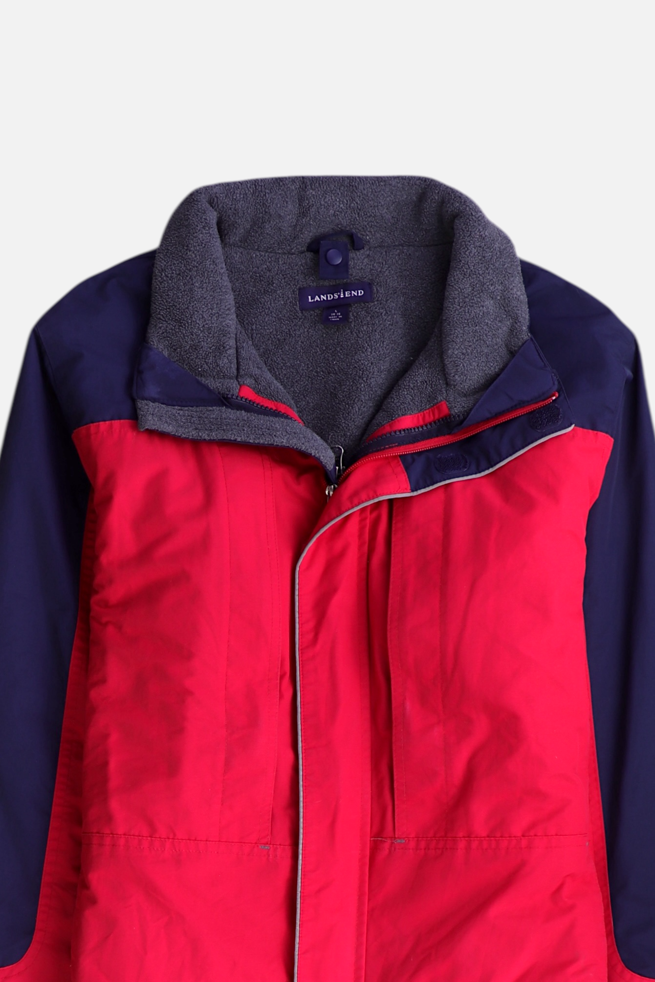 LANDS END Chaqueta Impermeable Color Block - Niño - Large - 14-16Y (Años)