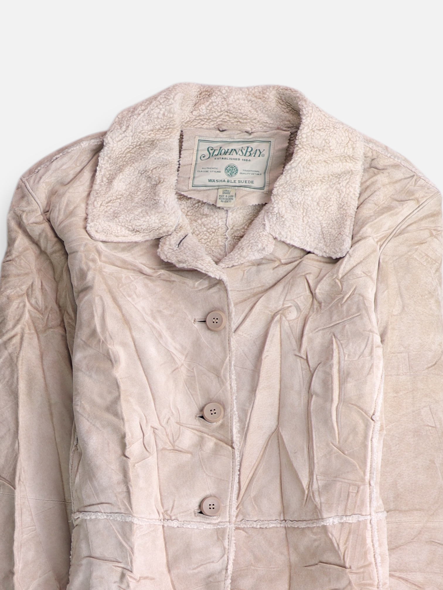 ST JOHNS BAY Chaqueta Casual Suede - Mujer - Large