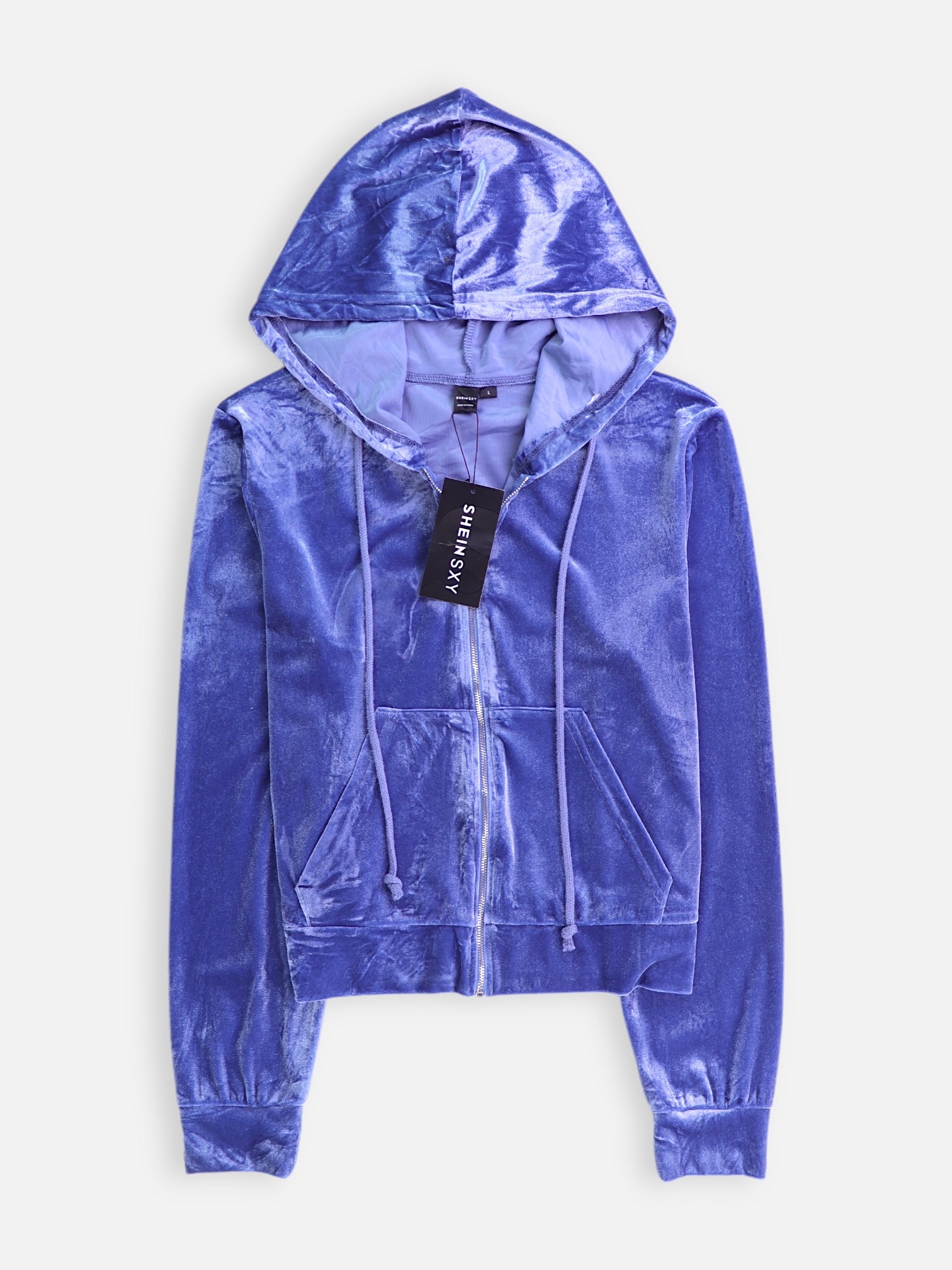SHEIN Sudadera Hoodie Velvet - Mujer - Large