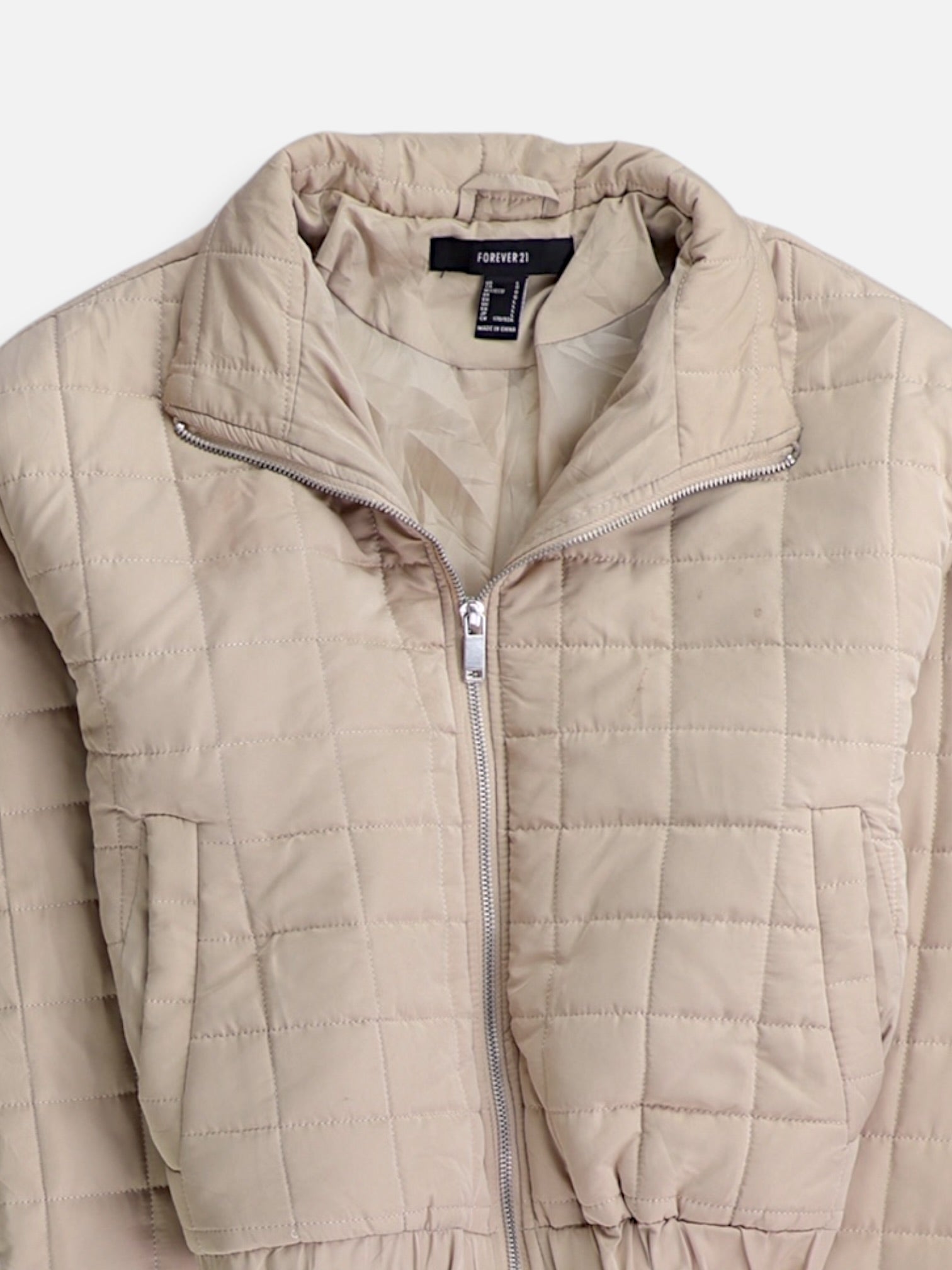 Forever 21 Chaqueta Puffer Crop Top - Mujer - Large