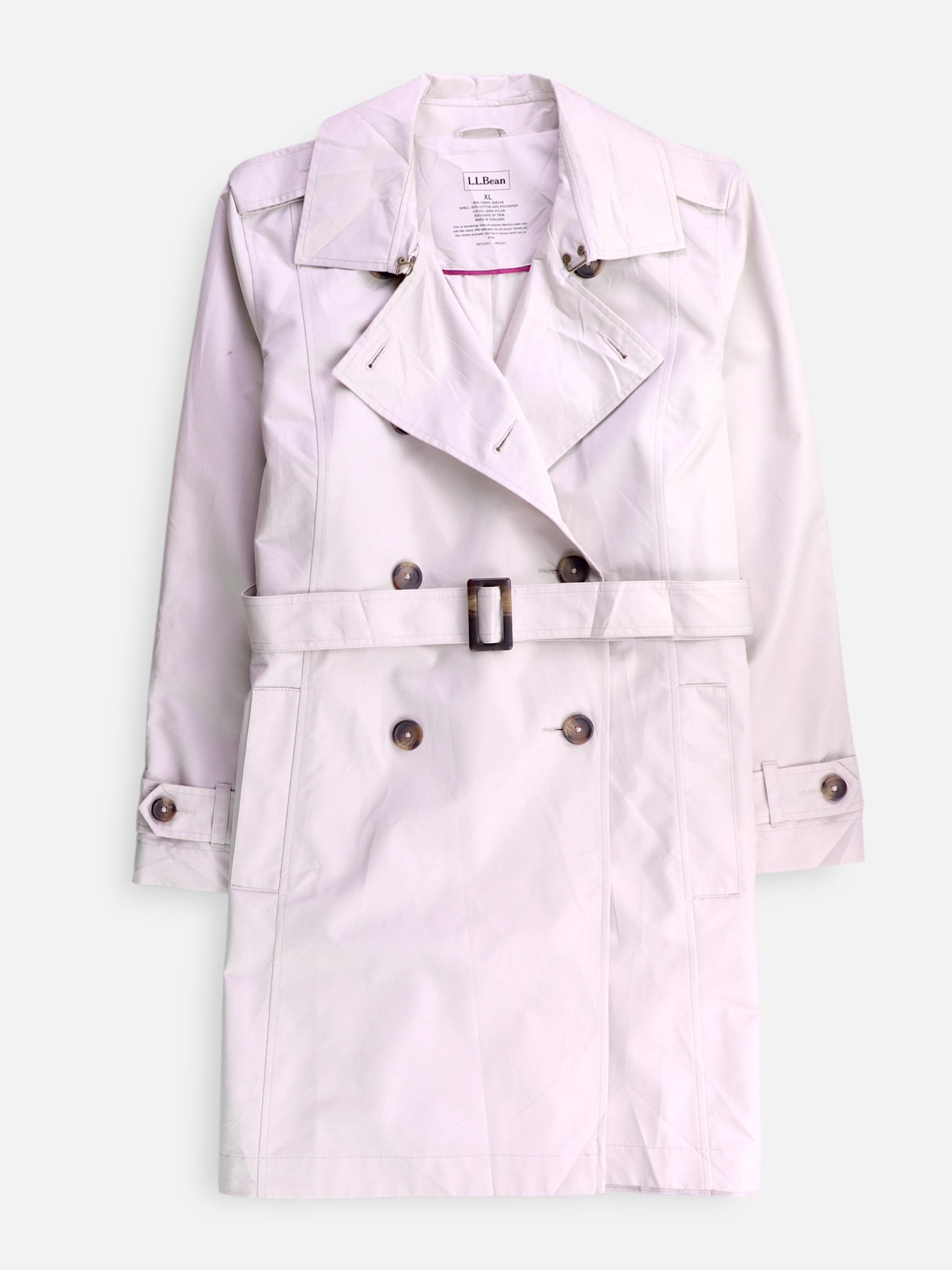 LL BEAN Abrigo Donble breasted trench Casual - Mujer - XL