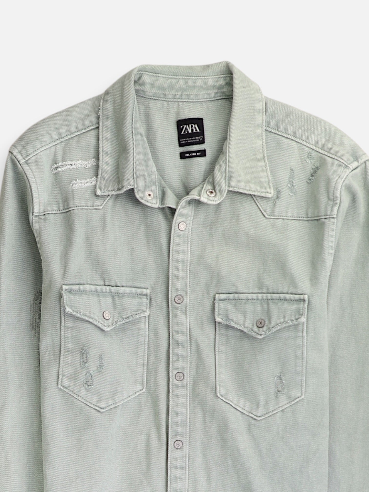 ZARA Chaqueta Sobrecamisa Denim - Hombre - Medium