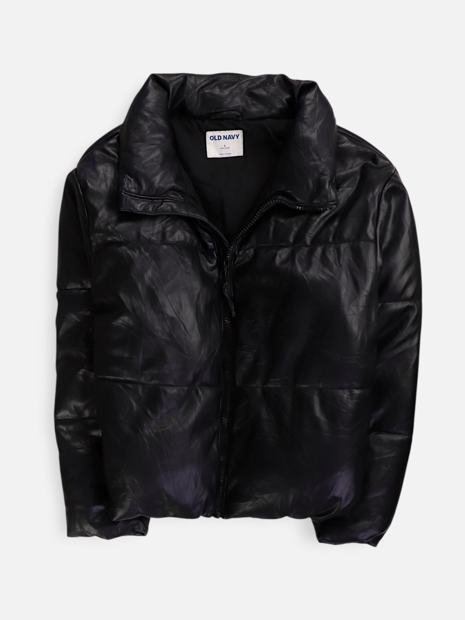 Old Navy Chaqueta Puffer Cuero - Mujer - Large