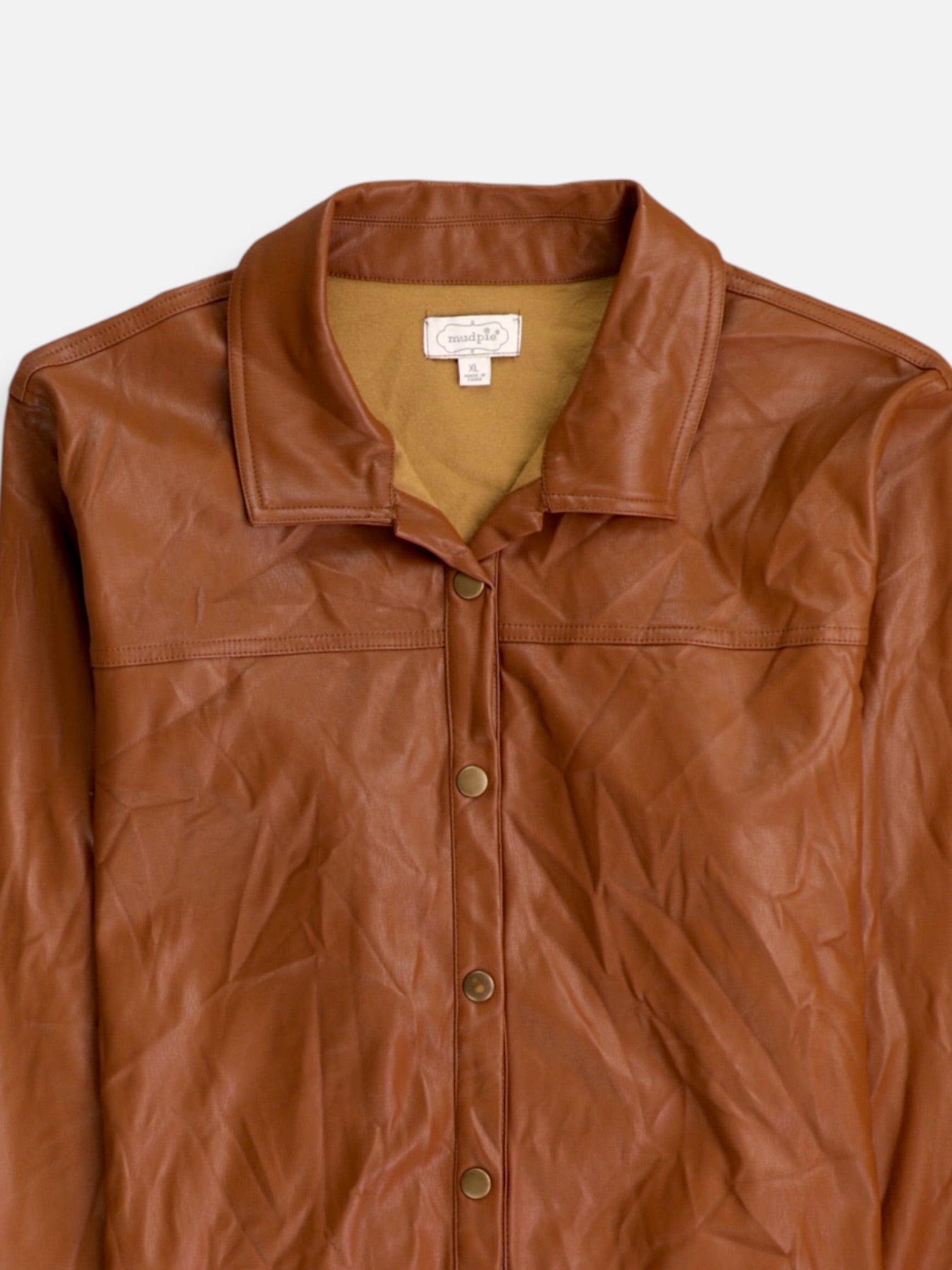 Chaqueta Sobrecamisa Cuero - Mujer - XL