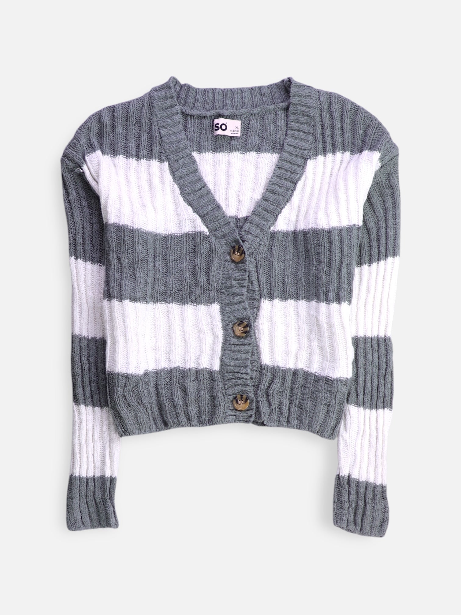 Sueter Cardigan Color Block - Niña - XL - 14-16Y (Años)