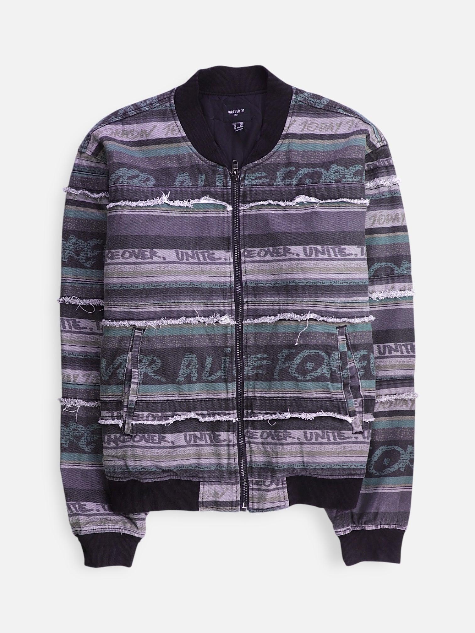 Forever 21 Chaqueta Bomber  Denim - Hombre - 2XL