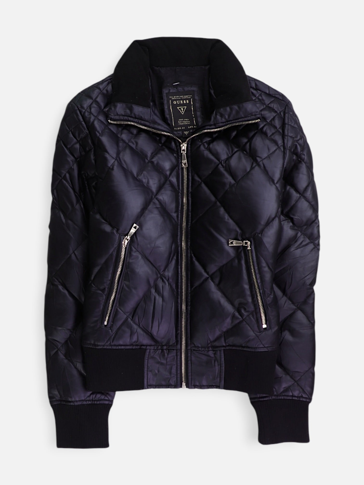 Guess Chaqueta Puffer Cuero - Mujer - Small