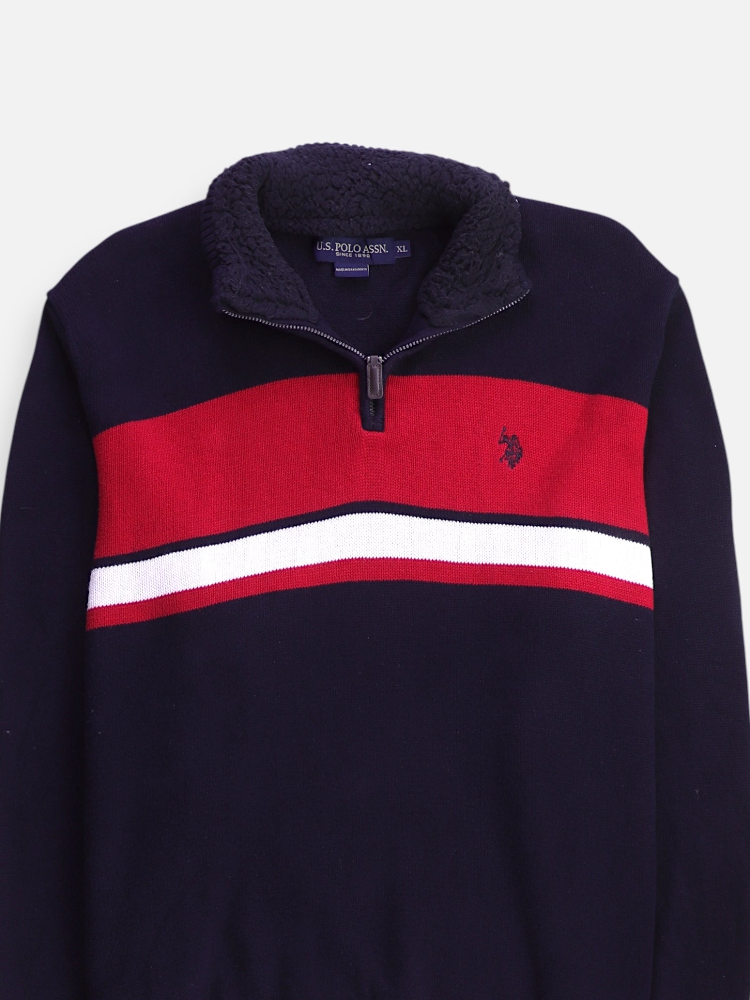 US Polo ASSN Sueter Fleece Color Block - Hombre - XL
