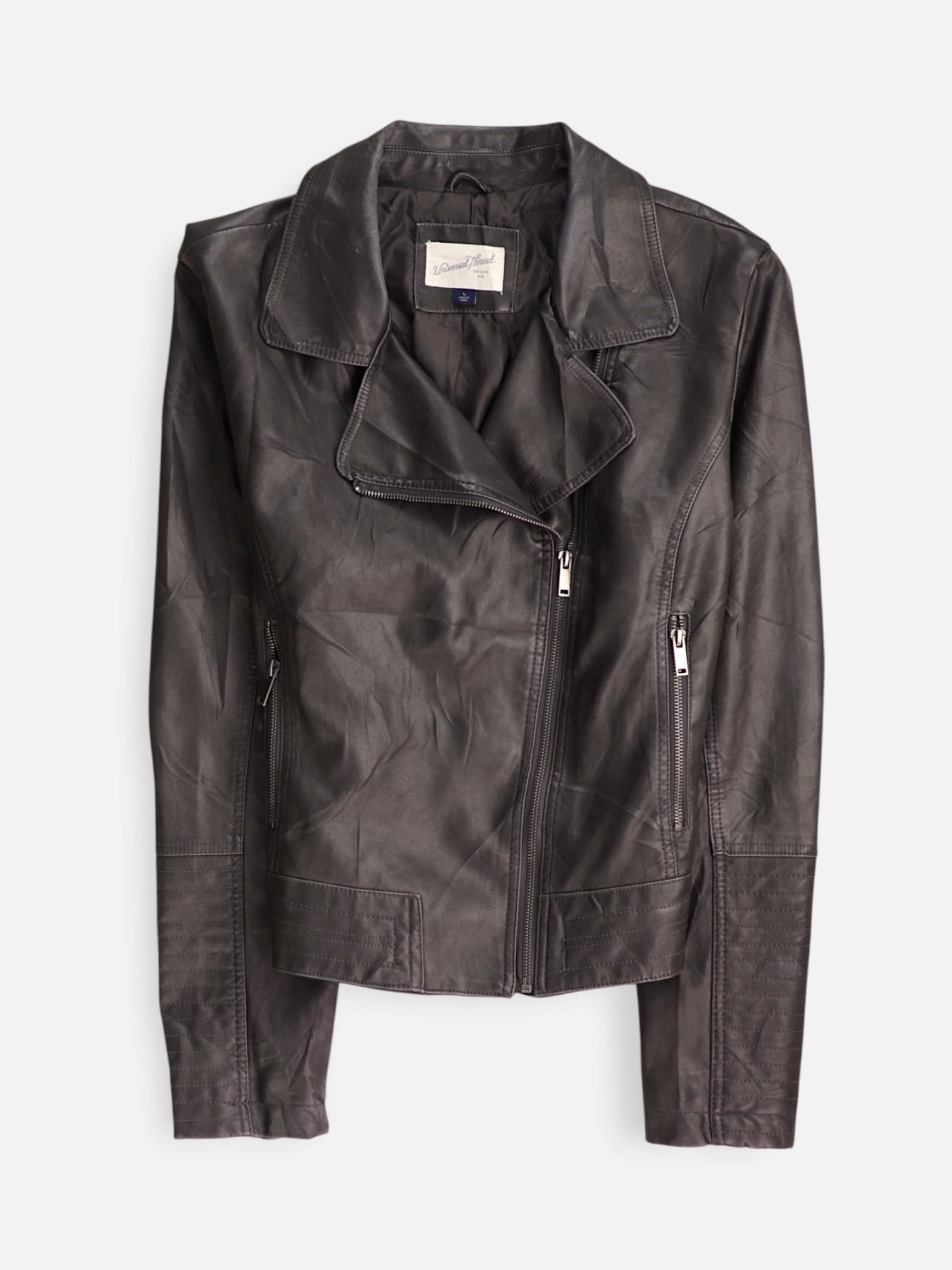 Universal Thread Chaqueta Motera Cuero - Mujer - Large