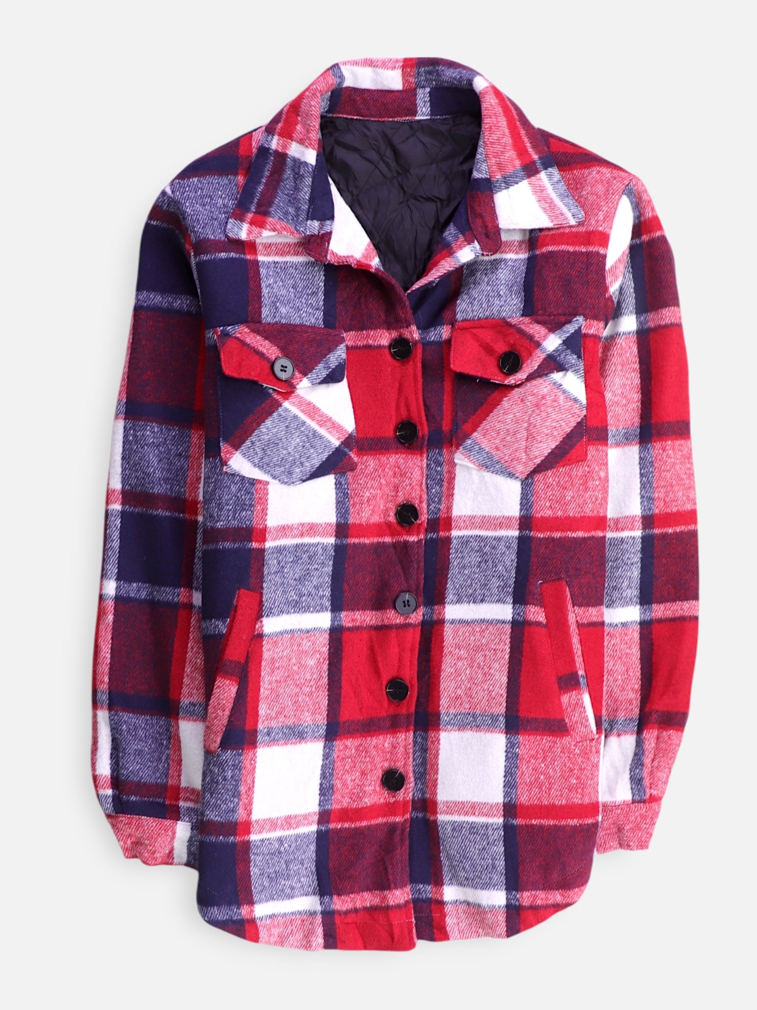 Chaqueta Sobrecamisa Color Block - Mujer - Medium