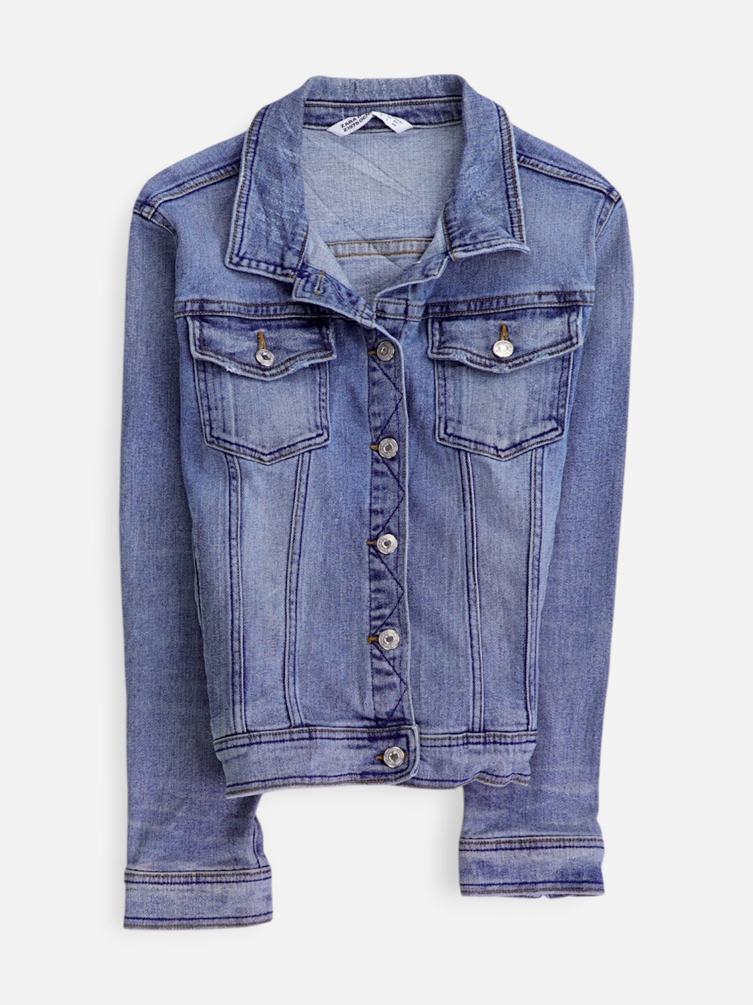 ZARA Chaqueta Denim  Basic - Mujer - Large