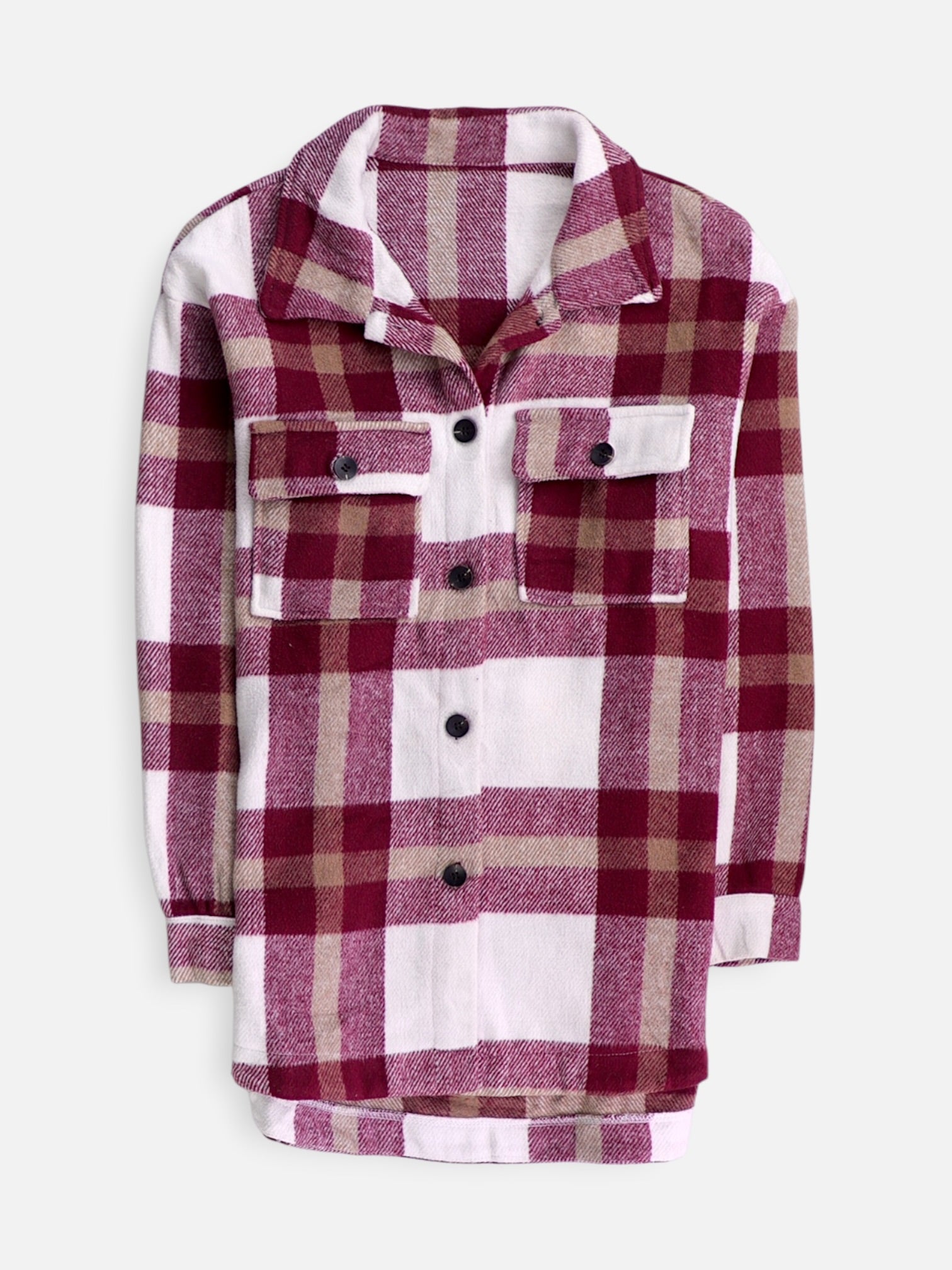 Chaqueta Sobrecamisa Color Block - Mujer - Small