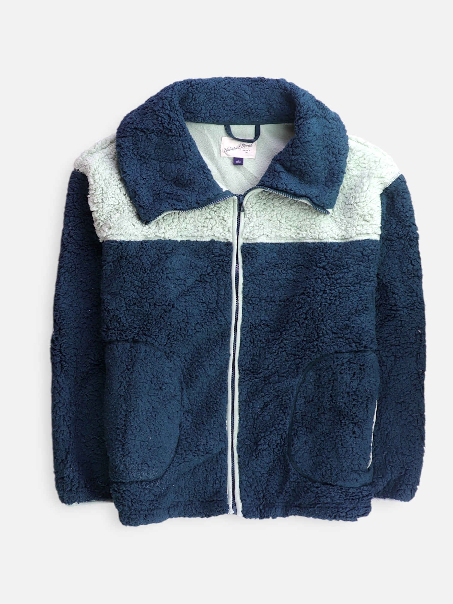 Universal Thread Sueter Fleece Color Block - Mujer - Large