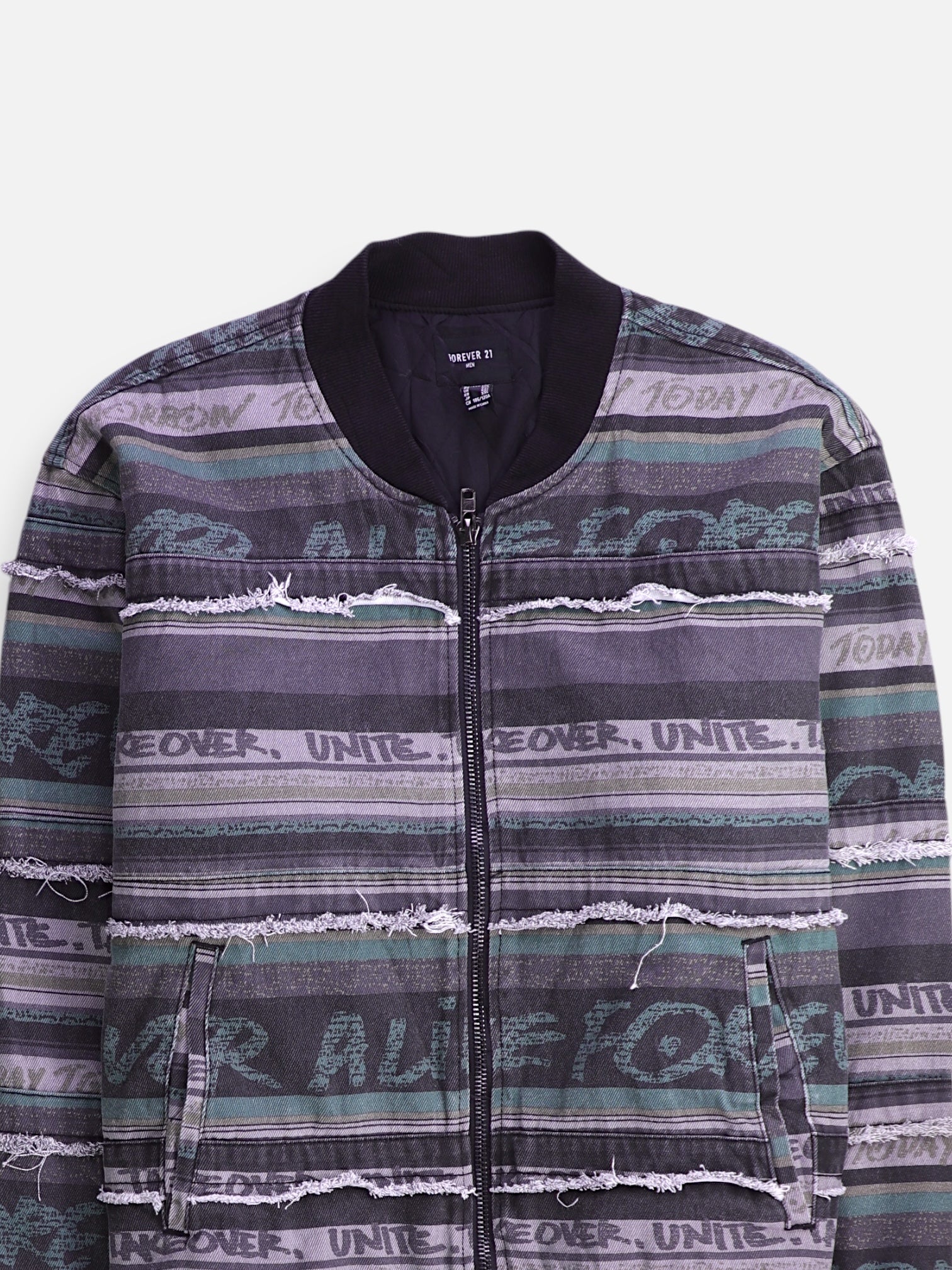 Forever 21 Chaqueta Bomber  Denim - Hombre - 2XL