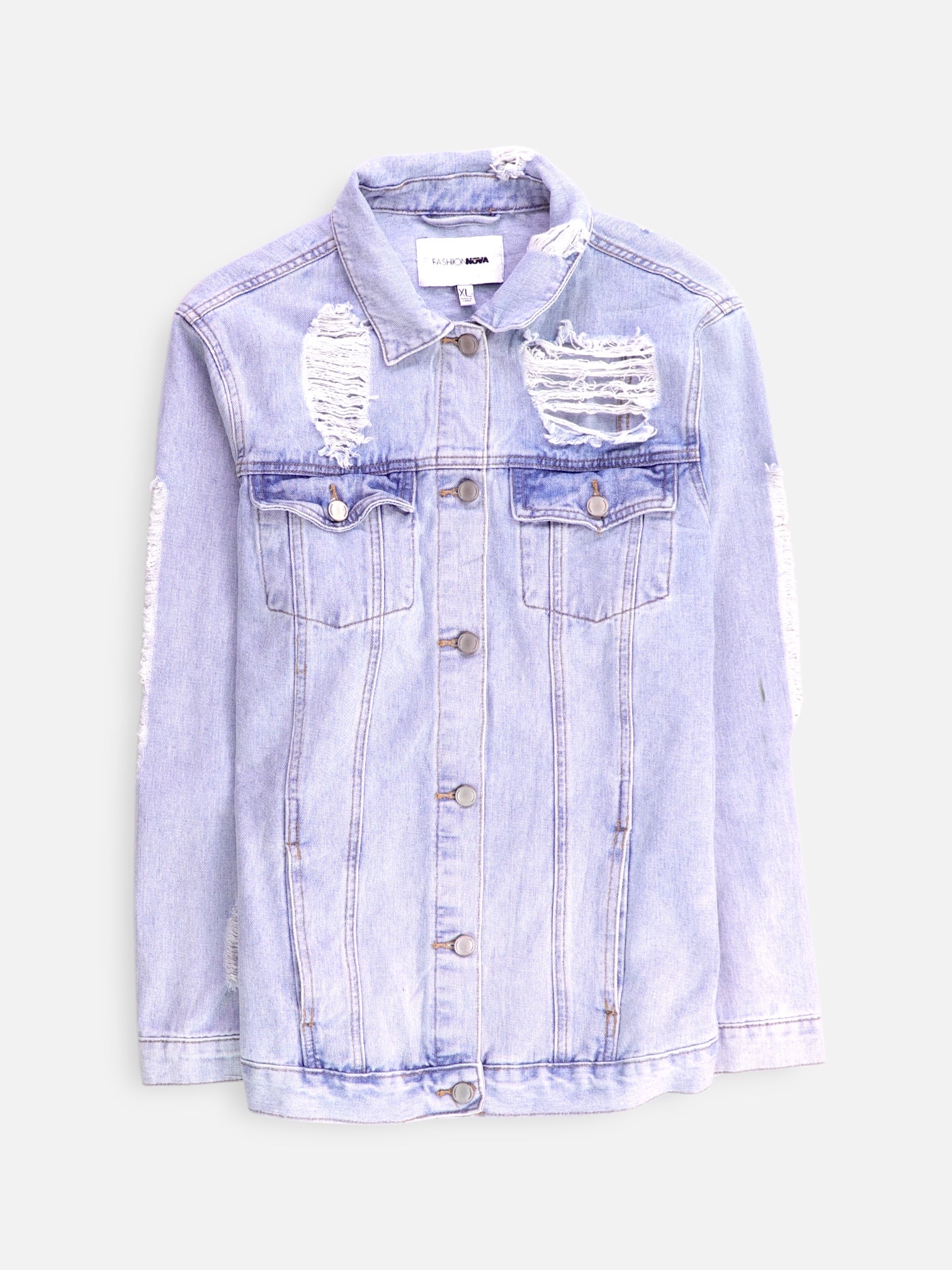 Fashionnova Chaqueta Casual Denim - Mujer - XL