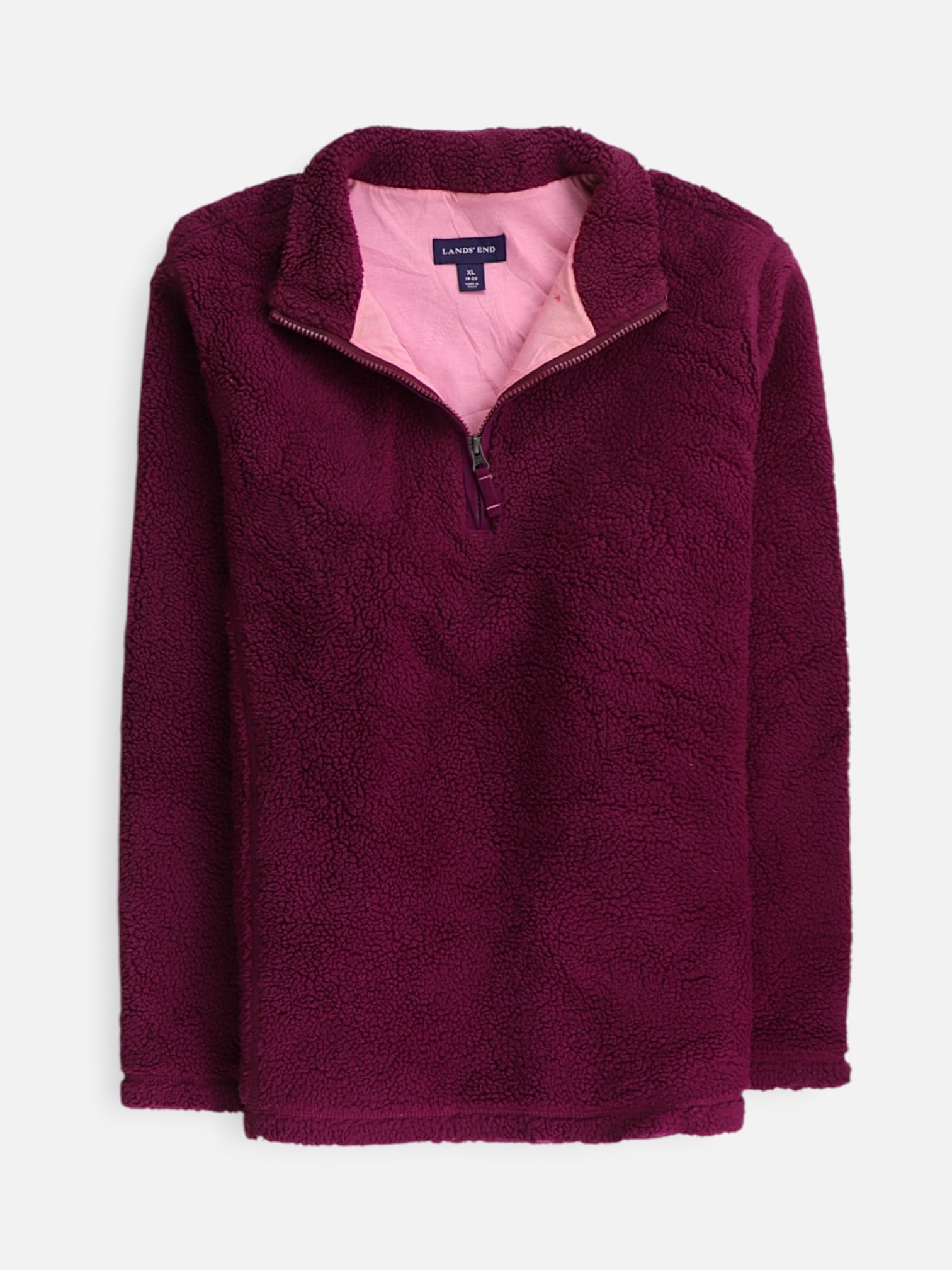 LANDS END Sueter Fleece Teddy - Mujer - XL
