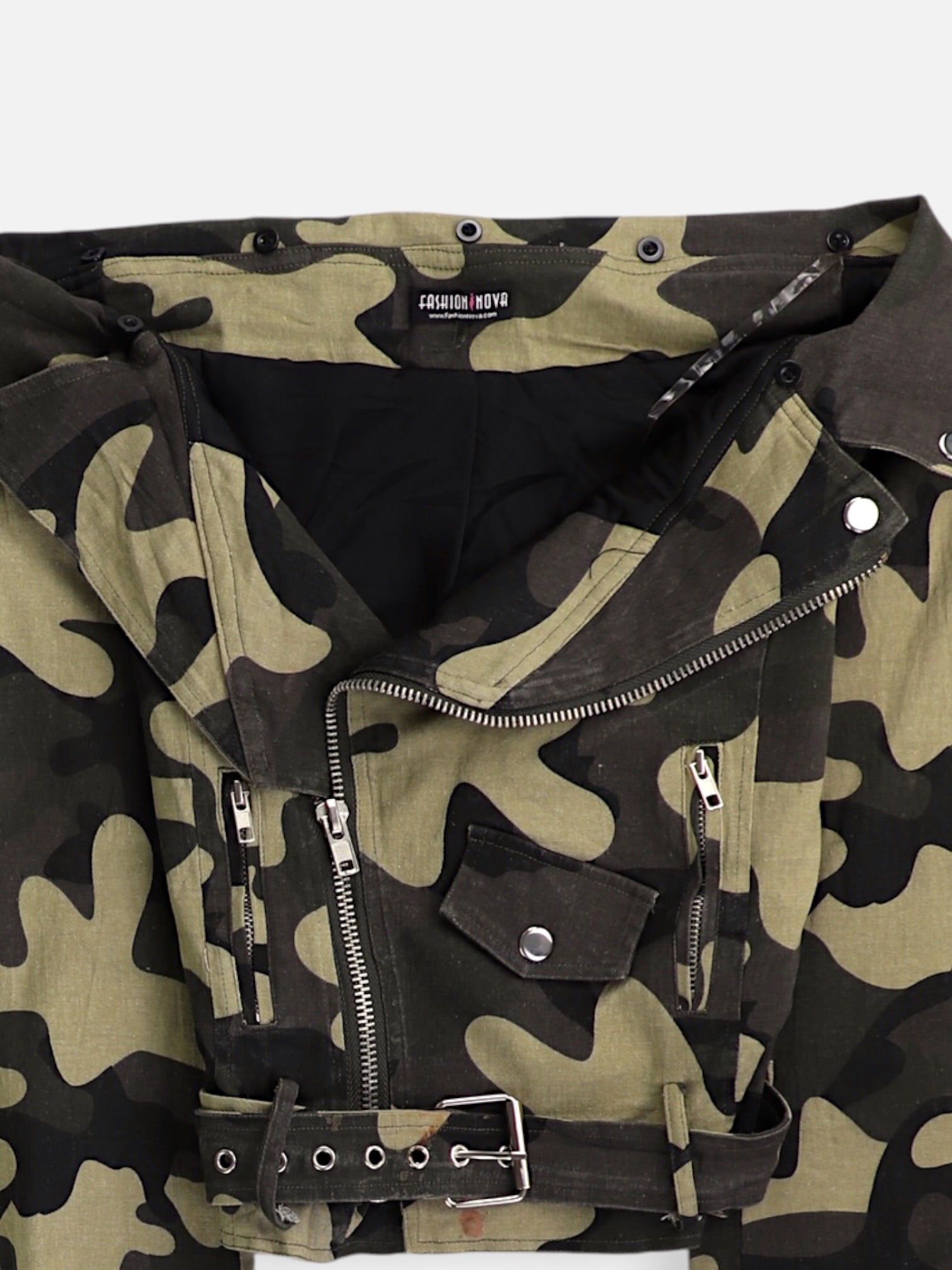 Fashionnova Chaqueta Casual Militar - Mujer - Small