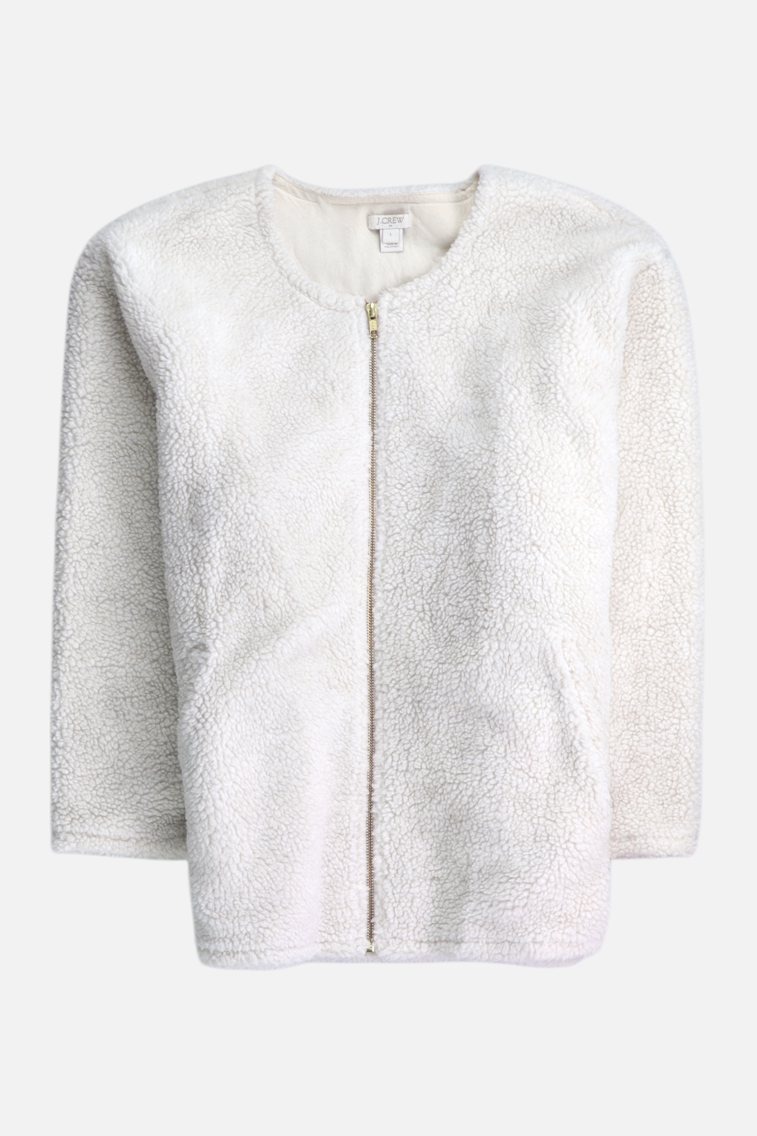 J CREW Chaqueta Casual Teddy - Mujer - Large
