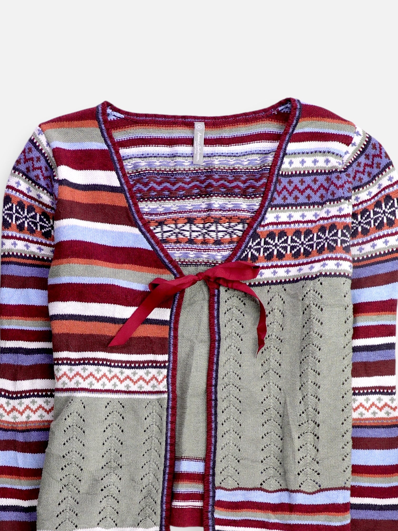 Sueter Cardigan Color Block - Mujer - Medium