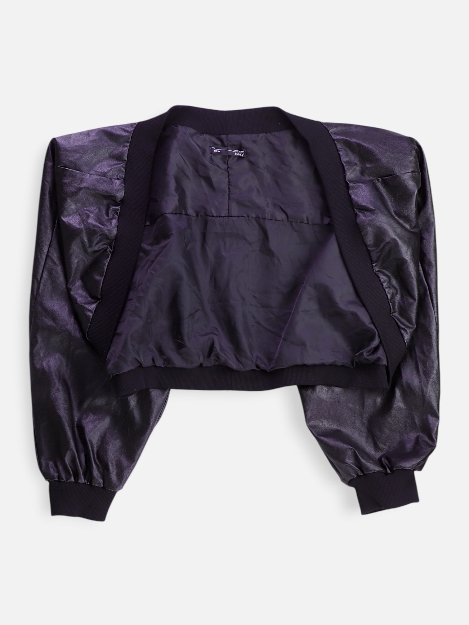 Chaqueta Cuero Crop Top - Mujer - XL