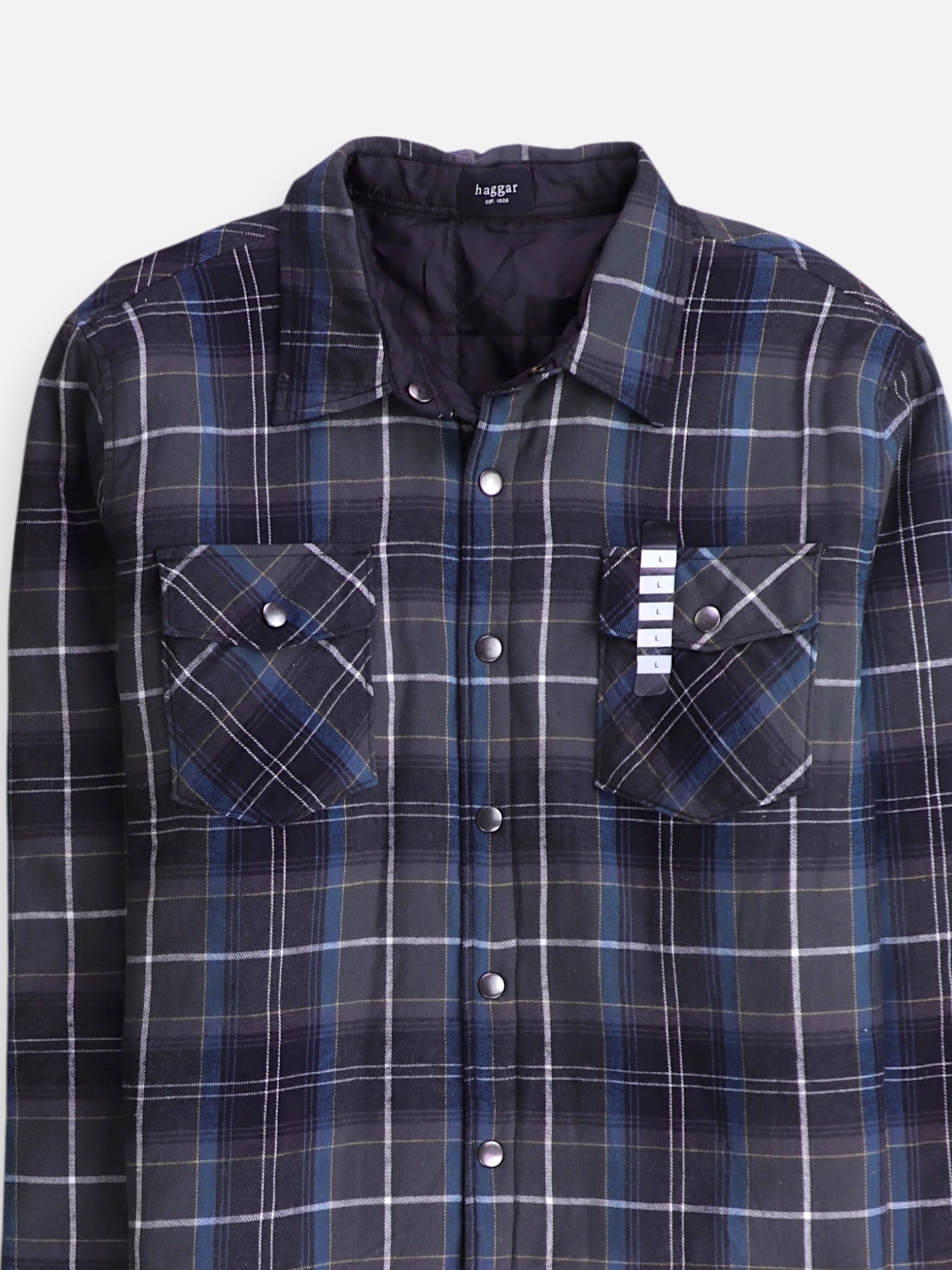 haggar Chaqueta Sobrecamisa Color Block - Hombre - Large