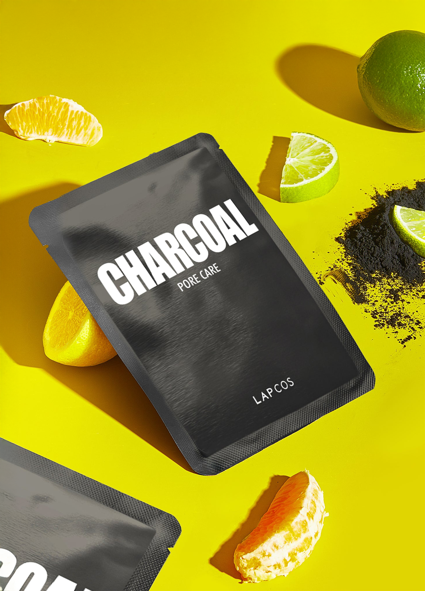 LAPCOS Facial Mask Charcoal Pore Care Facial 25 ml - Charcoal Powder, Glycolic Acid + Panthenol