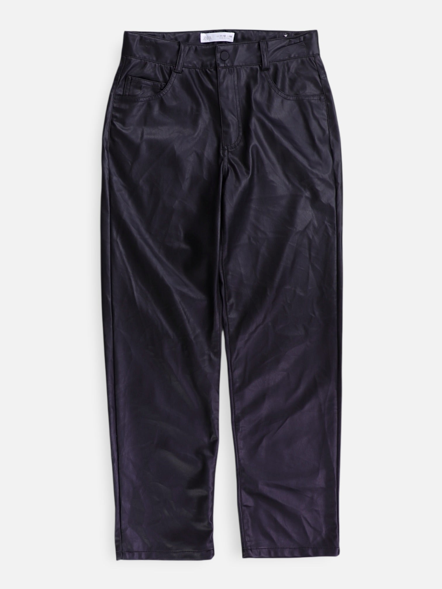 ZARA Pantalon Regular Fit Cuero - Niña - N/A - 11-12Y (Años)