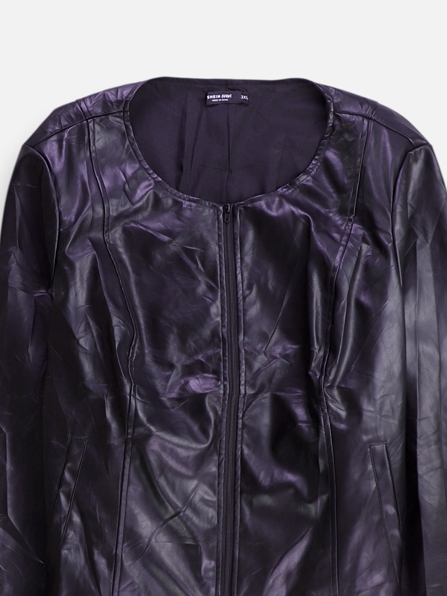 SHEIN Chaqueta Cuero Basic - Mujer - 3XL