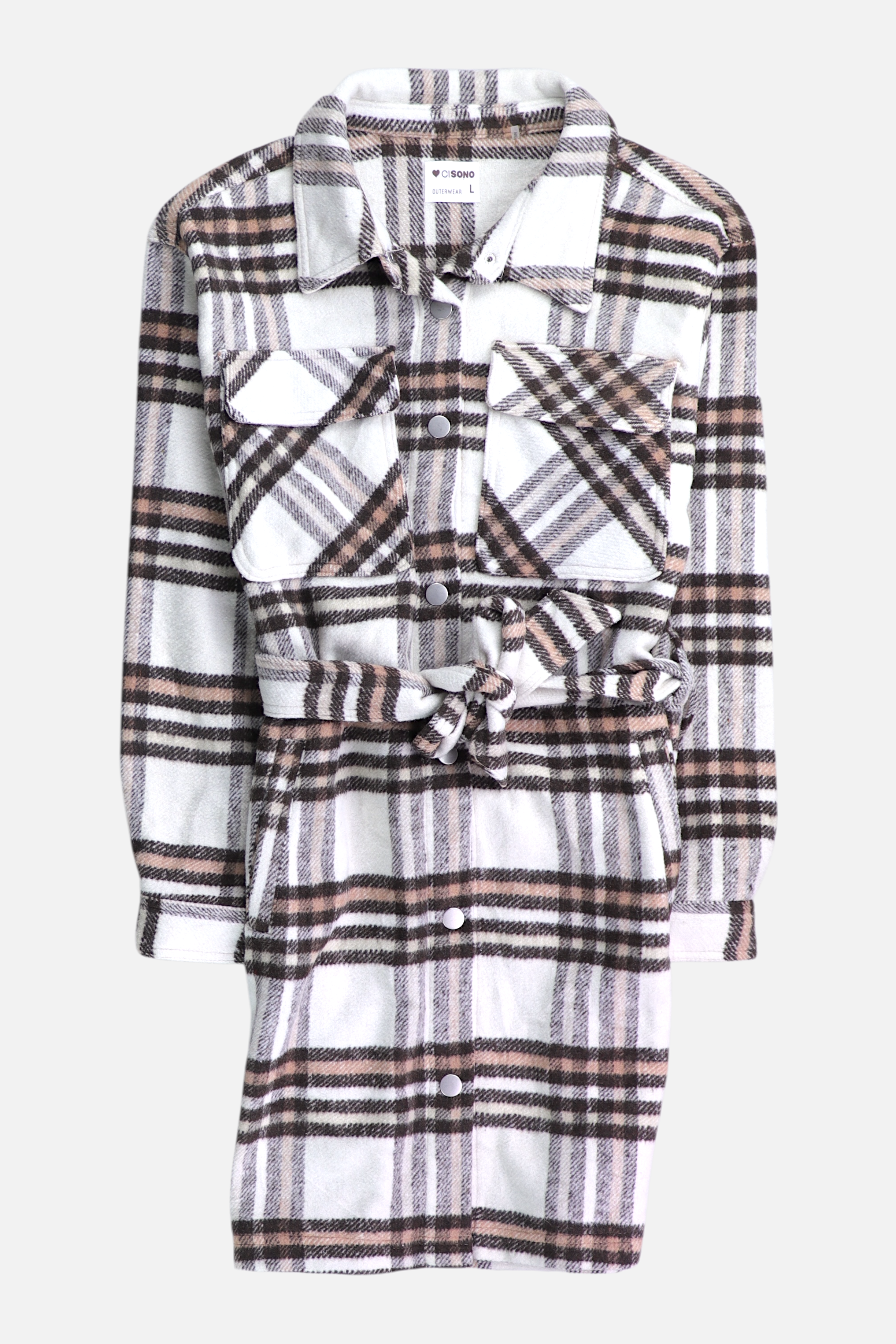 Chaqueta Sobrecamisa Color Block - Mujer - Large