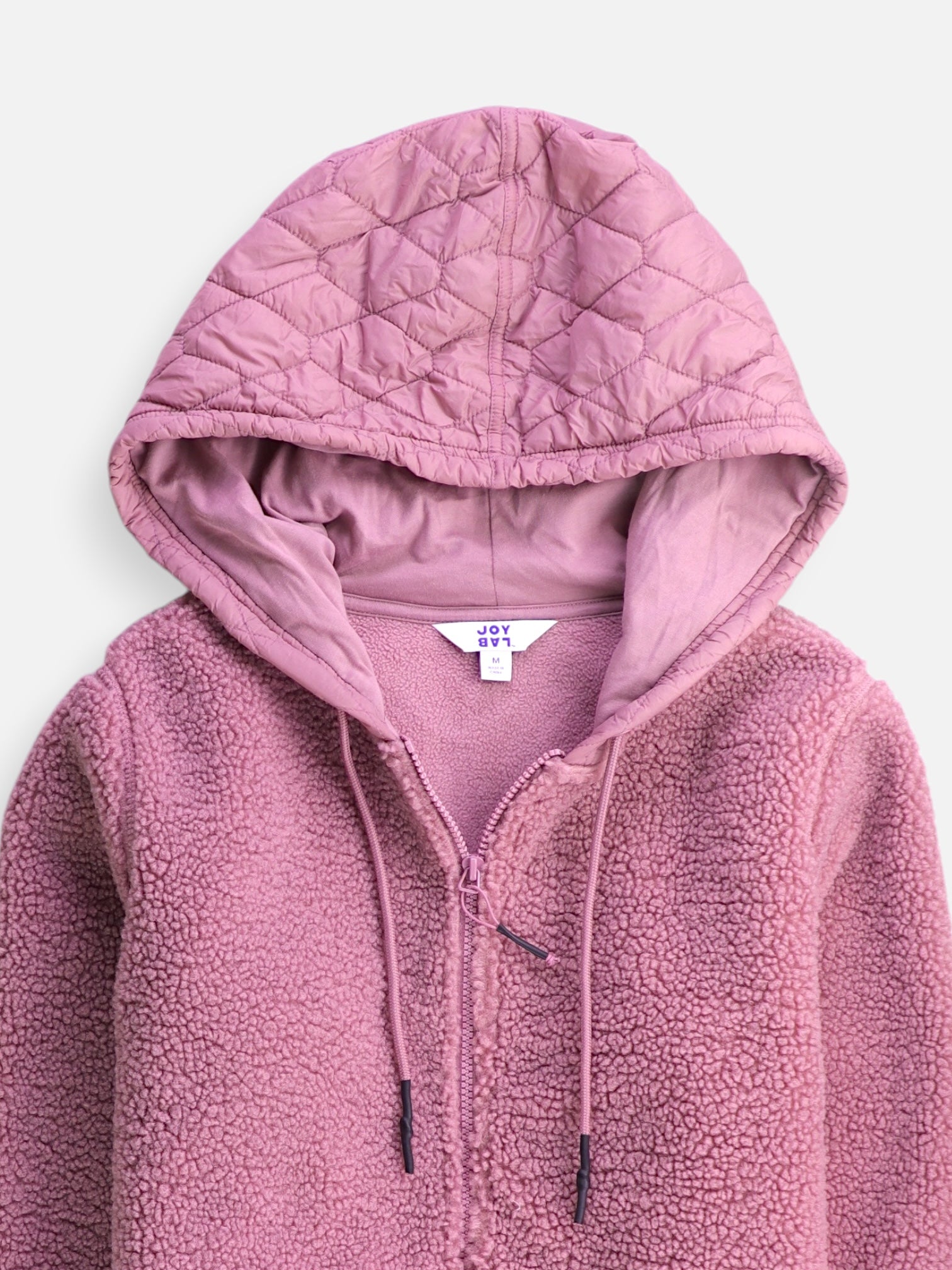 JOY LAB Sudadera Hoodie Teddy - Mujer - Medium
