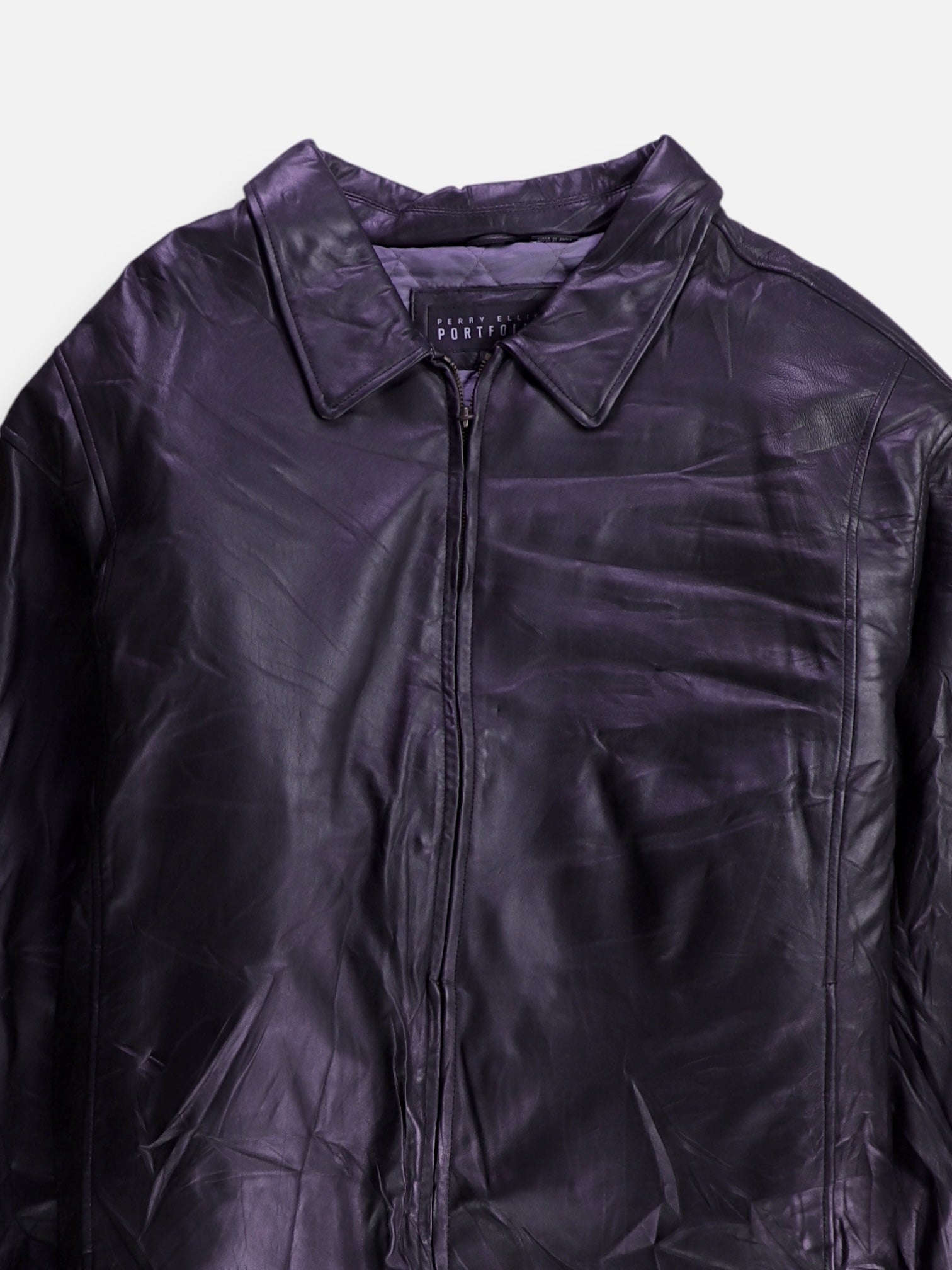 Perry Ellis Chaqueta Cuero Basic - Hombre - 4XL