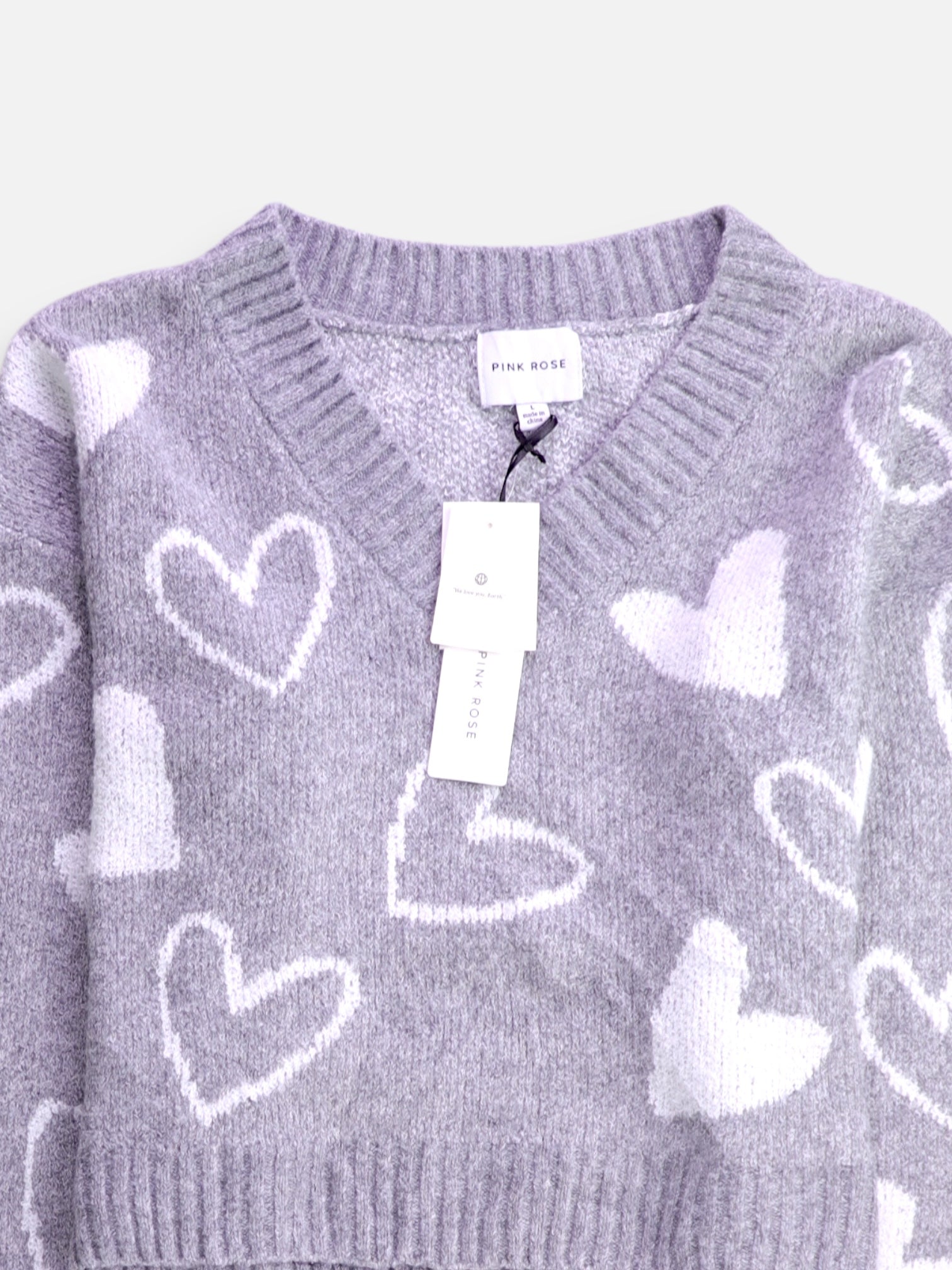 Pink Rose Sueter Knit Casual - Mujer - Large