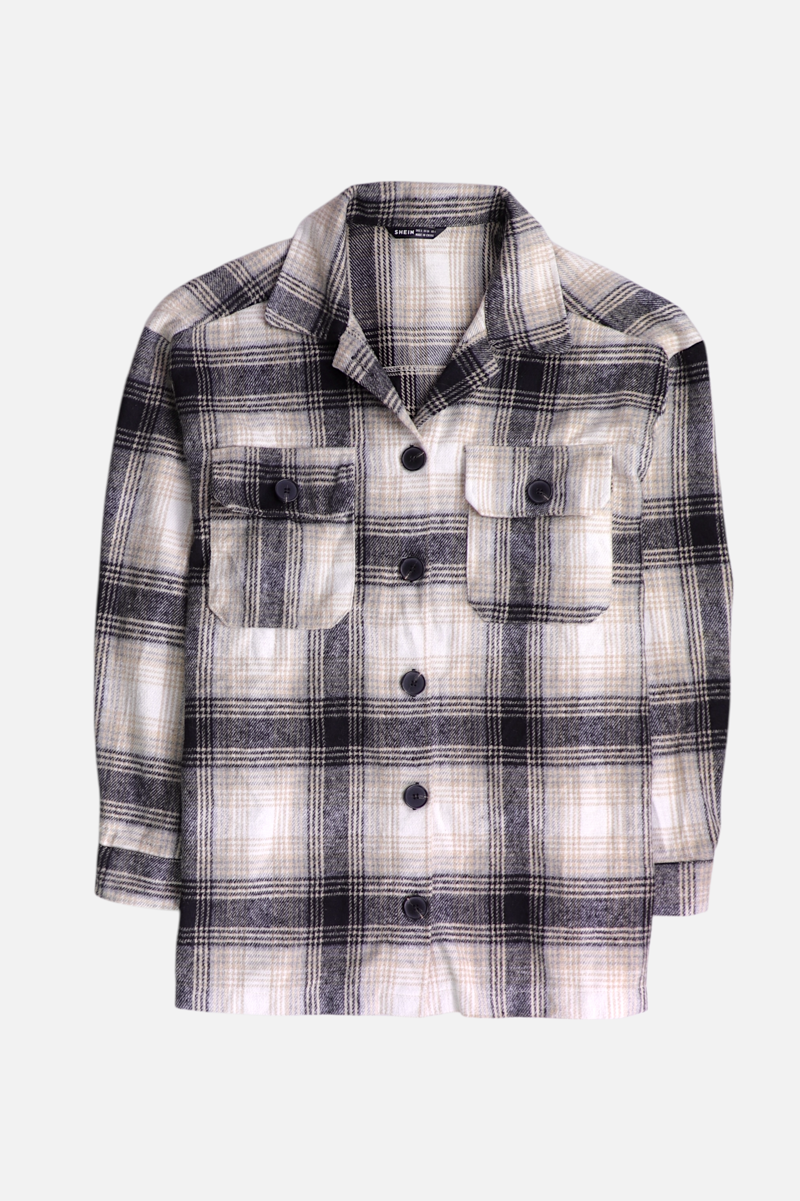 SHEIN Chaqueta Sobrecamisa Color Block - Mujer - Small