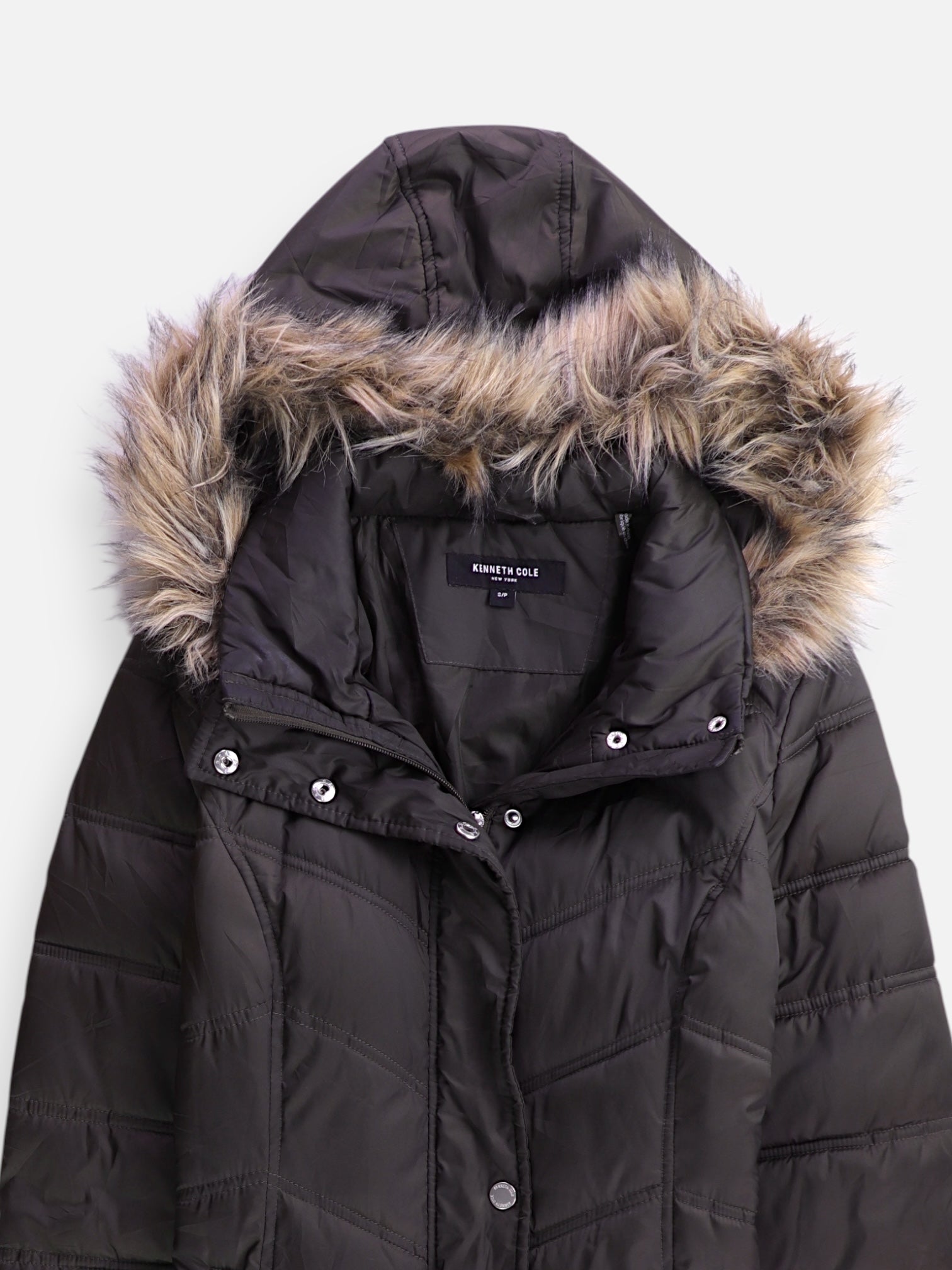Kenneth Cole Abrigo Impermeable Puffer - Mujer - Small