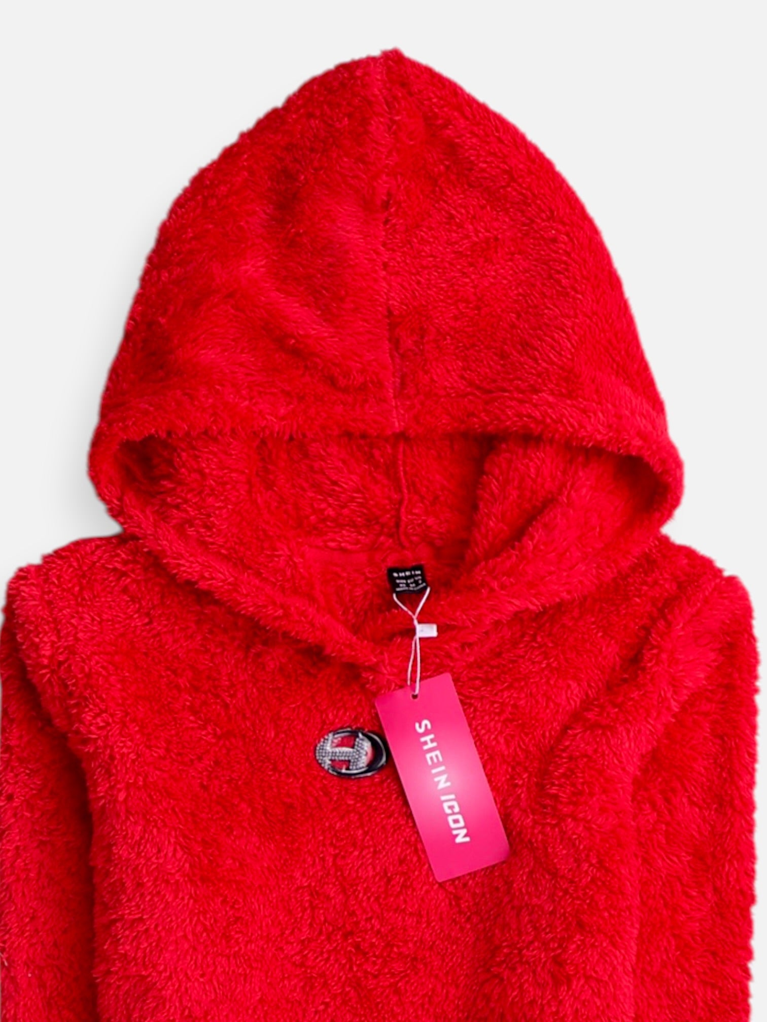 SHEIN Sudadera Hoodie Crop Top - Mujer - XS