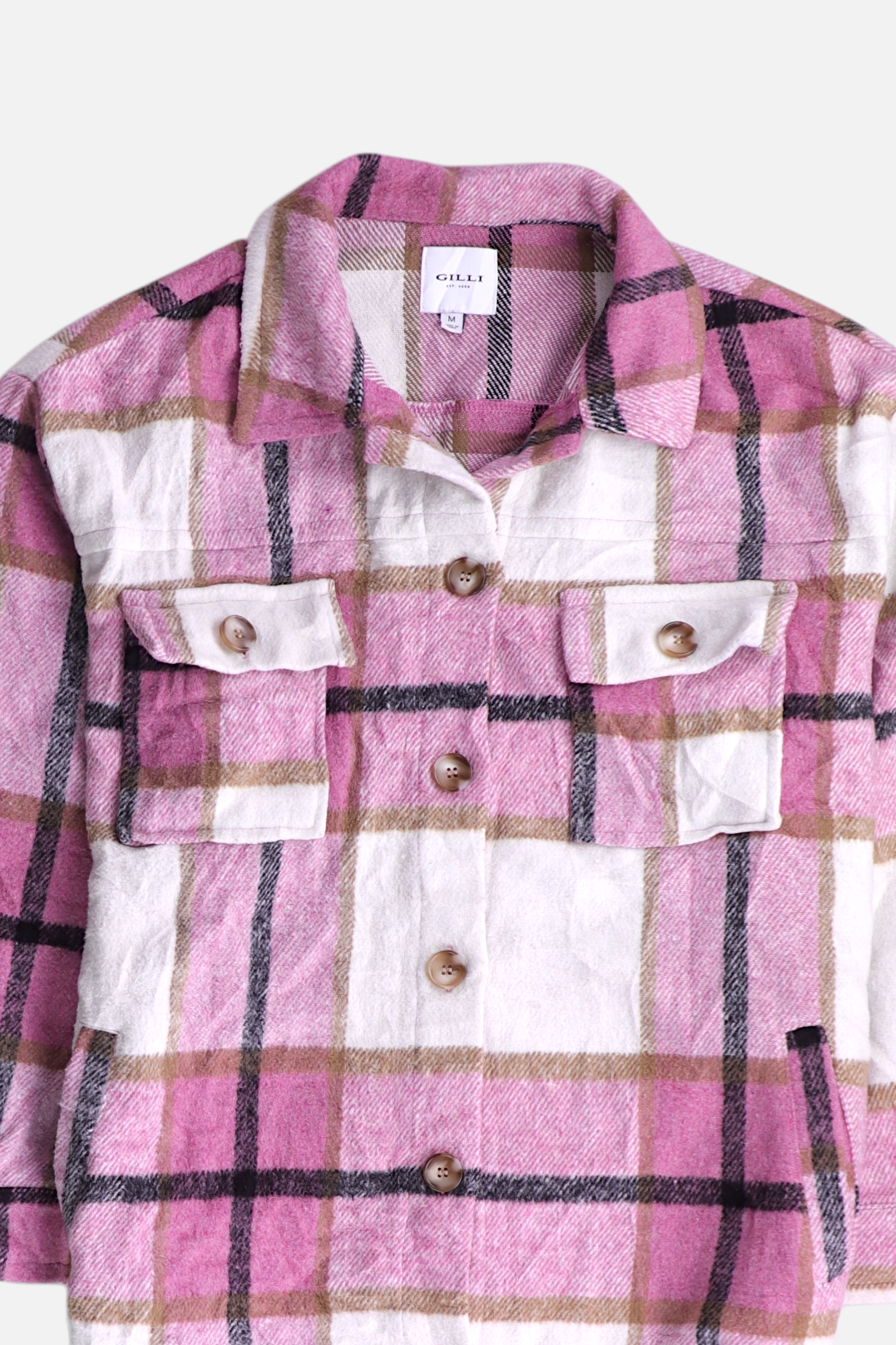 Chaqueta Sobrecamisa Color Block - Mujer - Medium