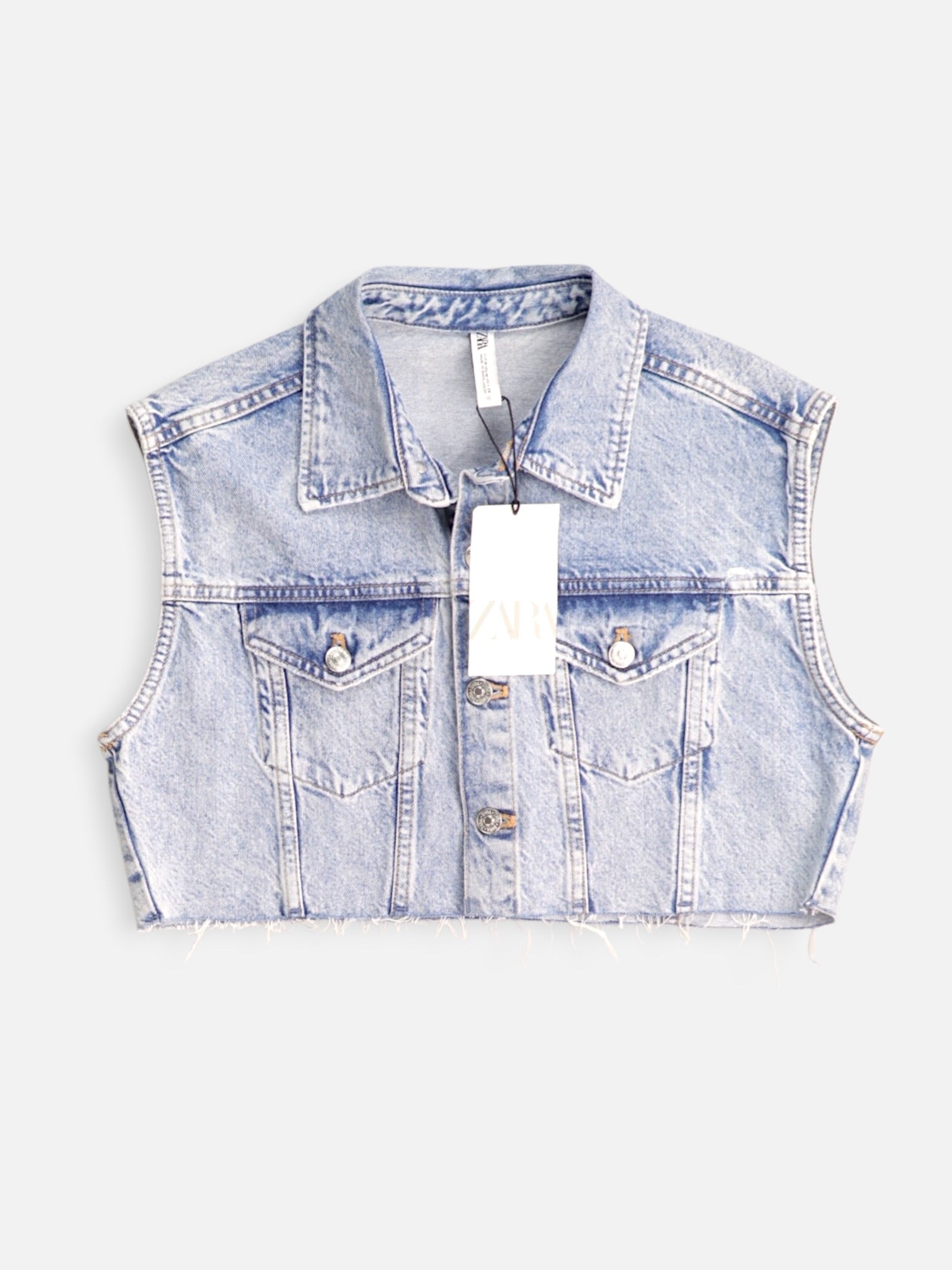 ZARA Chaleco Denim - Mujer - Medium
