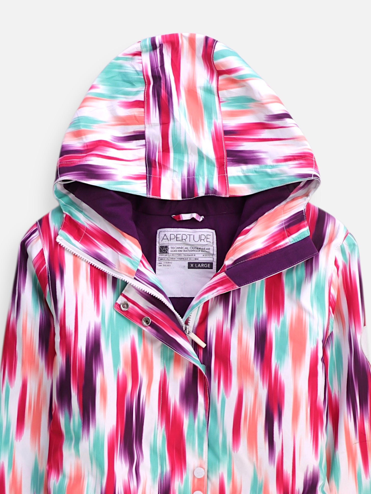 Chaqueta Impermeable Color Block - Mujer - XL
