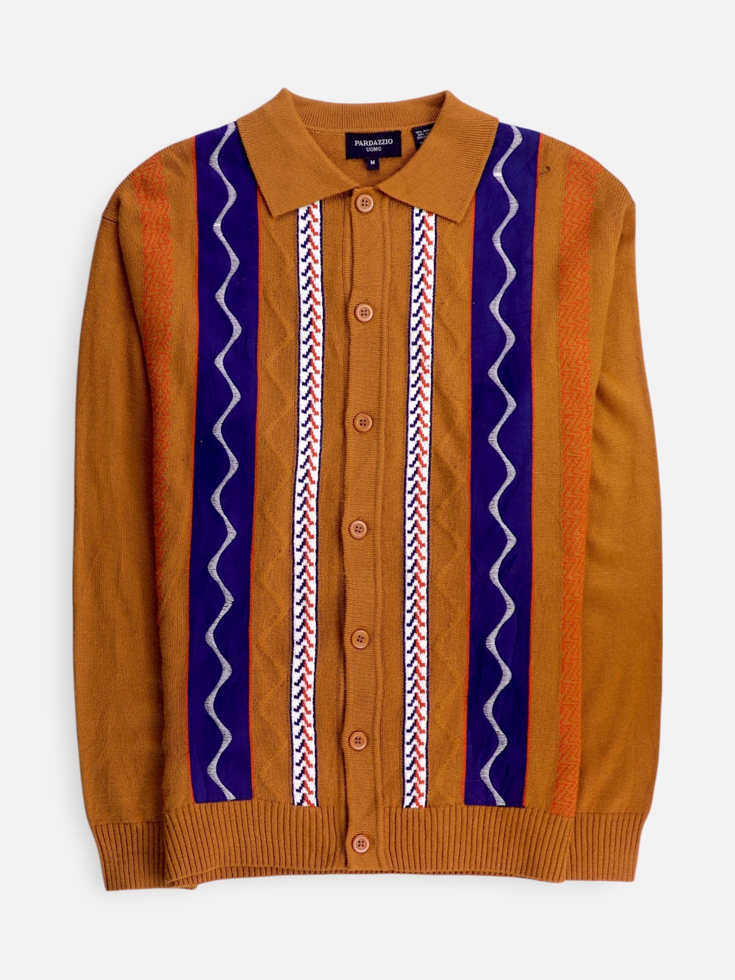 Sueter Cardigan Color Block - Hombre - Medium