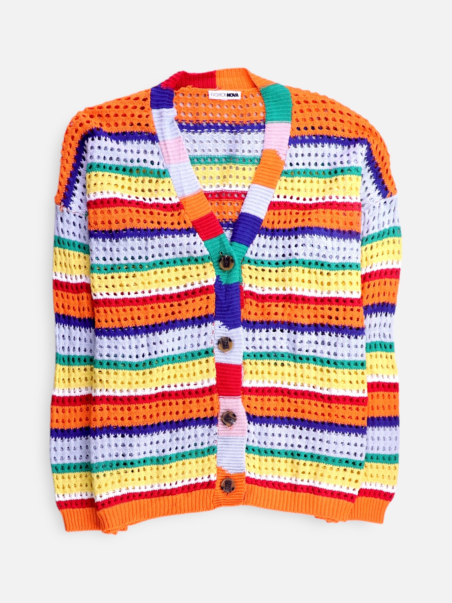 Fashionnova Sueter Knit Color Block - Mujer - Large