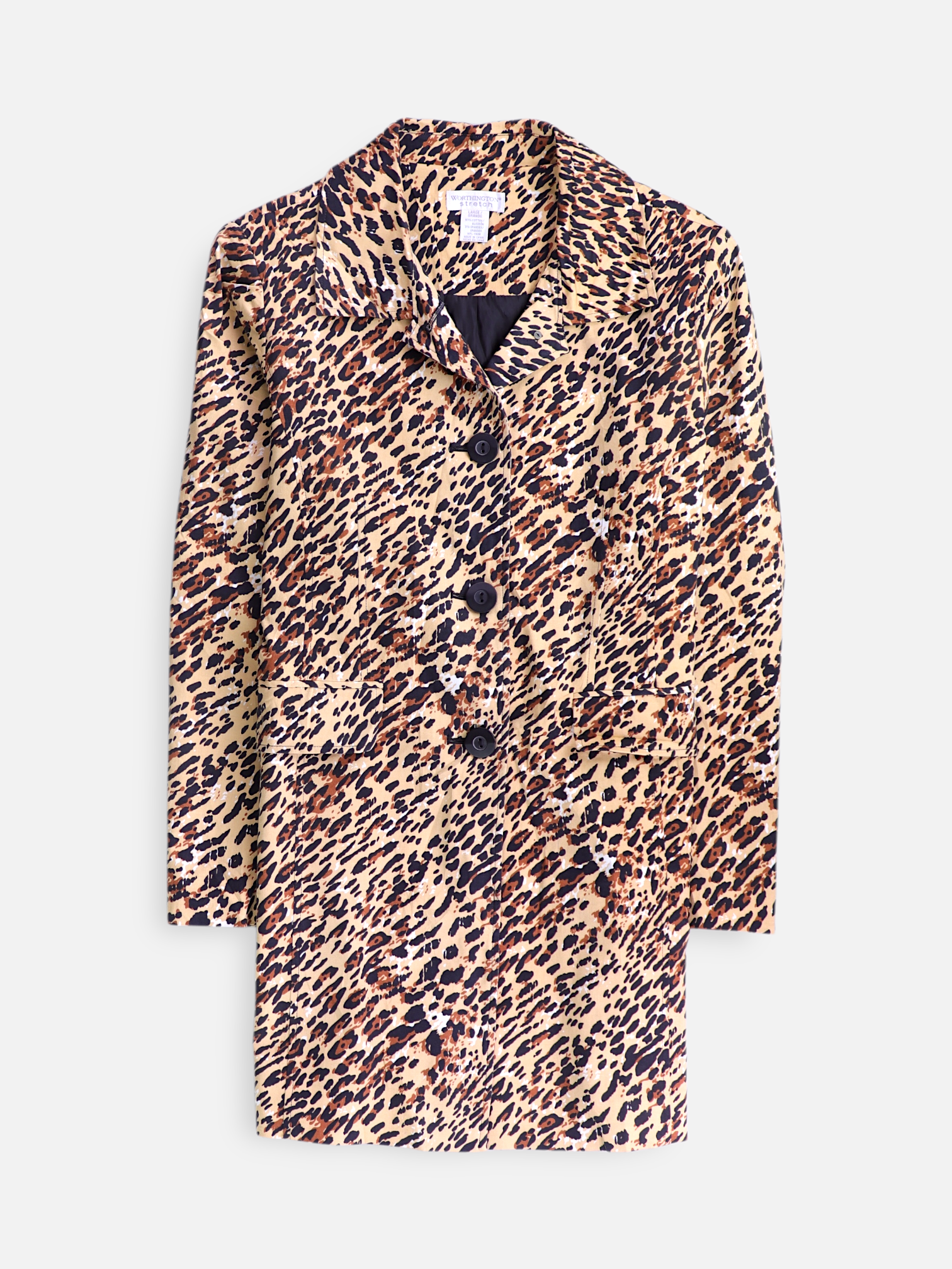 WORTHINGTON  Abrigo  Single breasted trench Animal Print - Mujer - Large
